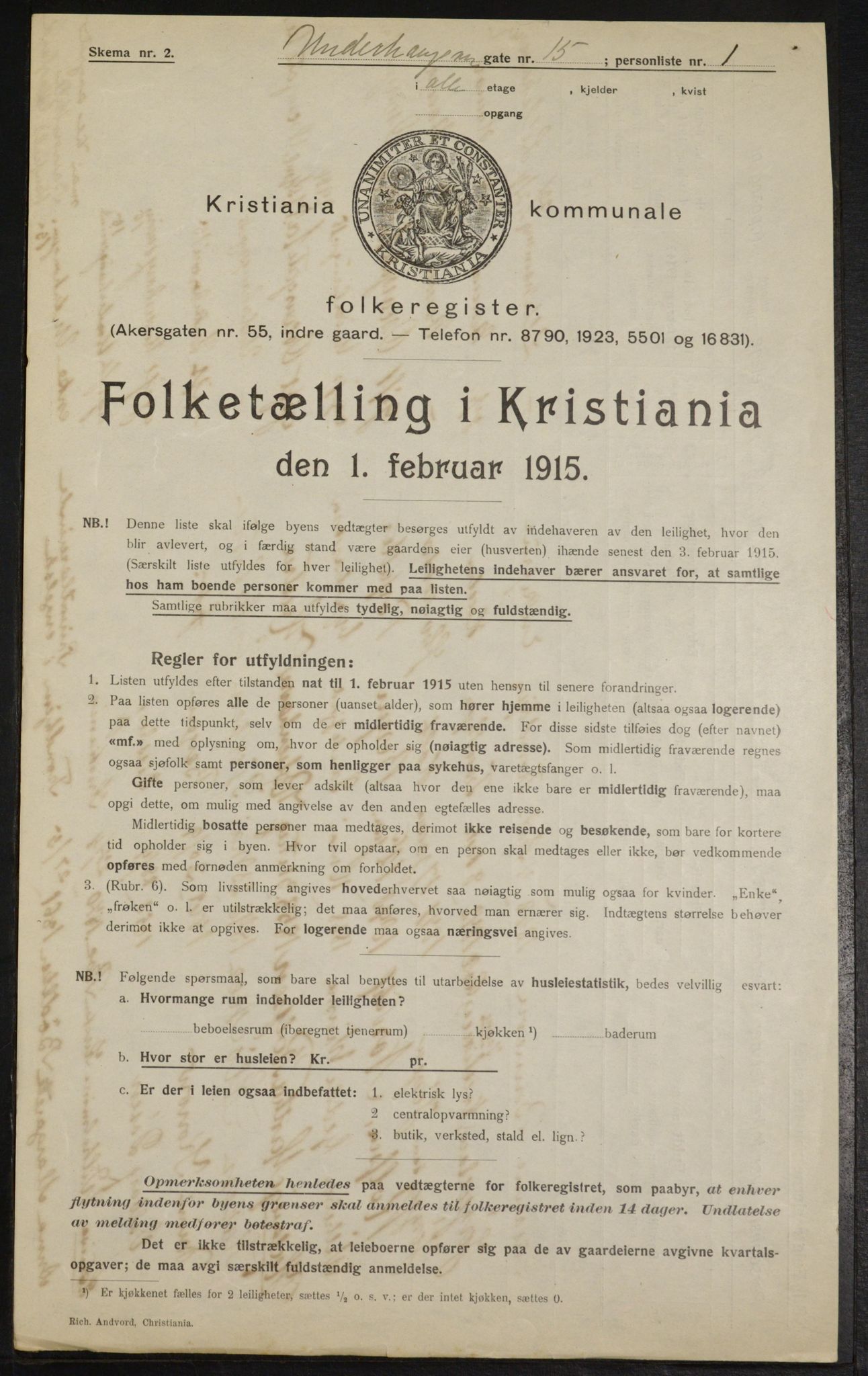 OBA, Municipal Census 1915 for Kristiania, 1915, p. 120596