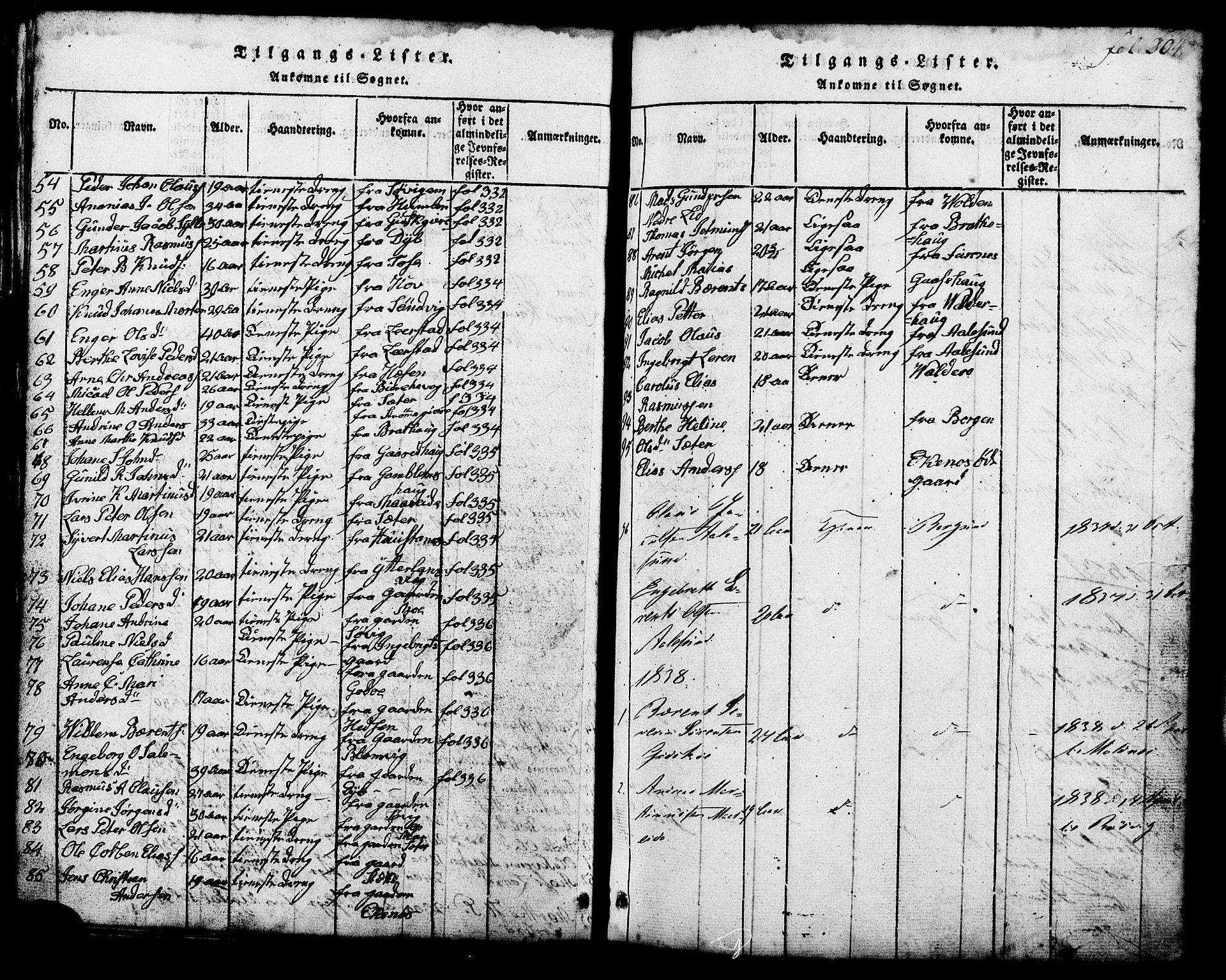 Ministerialprotokoller, klokkerbøker og fødselsregistre - Møre og Romsdal, SAT/A-1454/537/L0520: Parish register (copy) no. 537C01, 1819-1868, p. 304