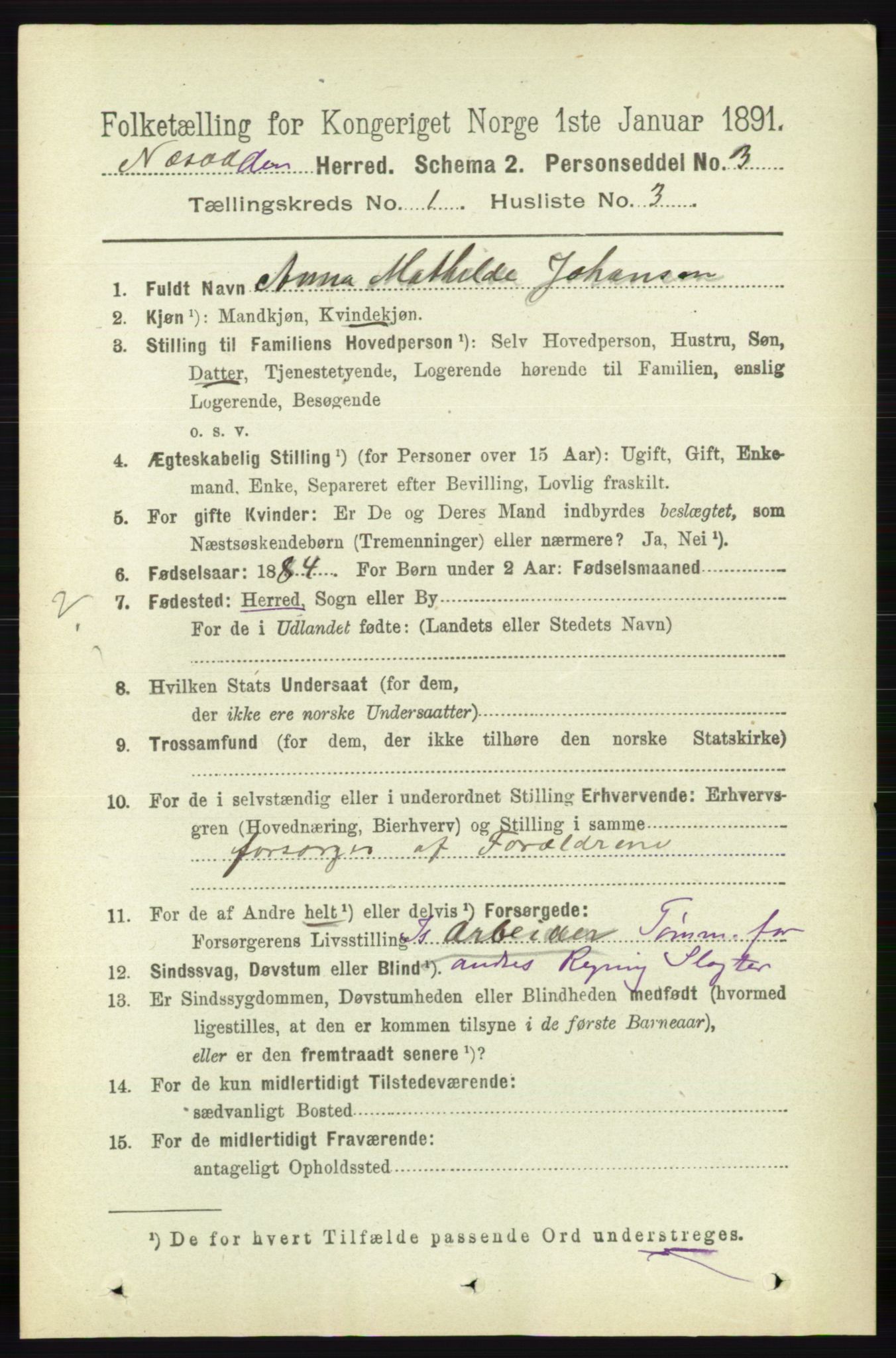 RA, 1891 census for 0216 Nesodden, 1891, p. 104