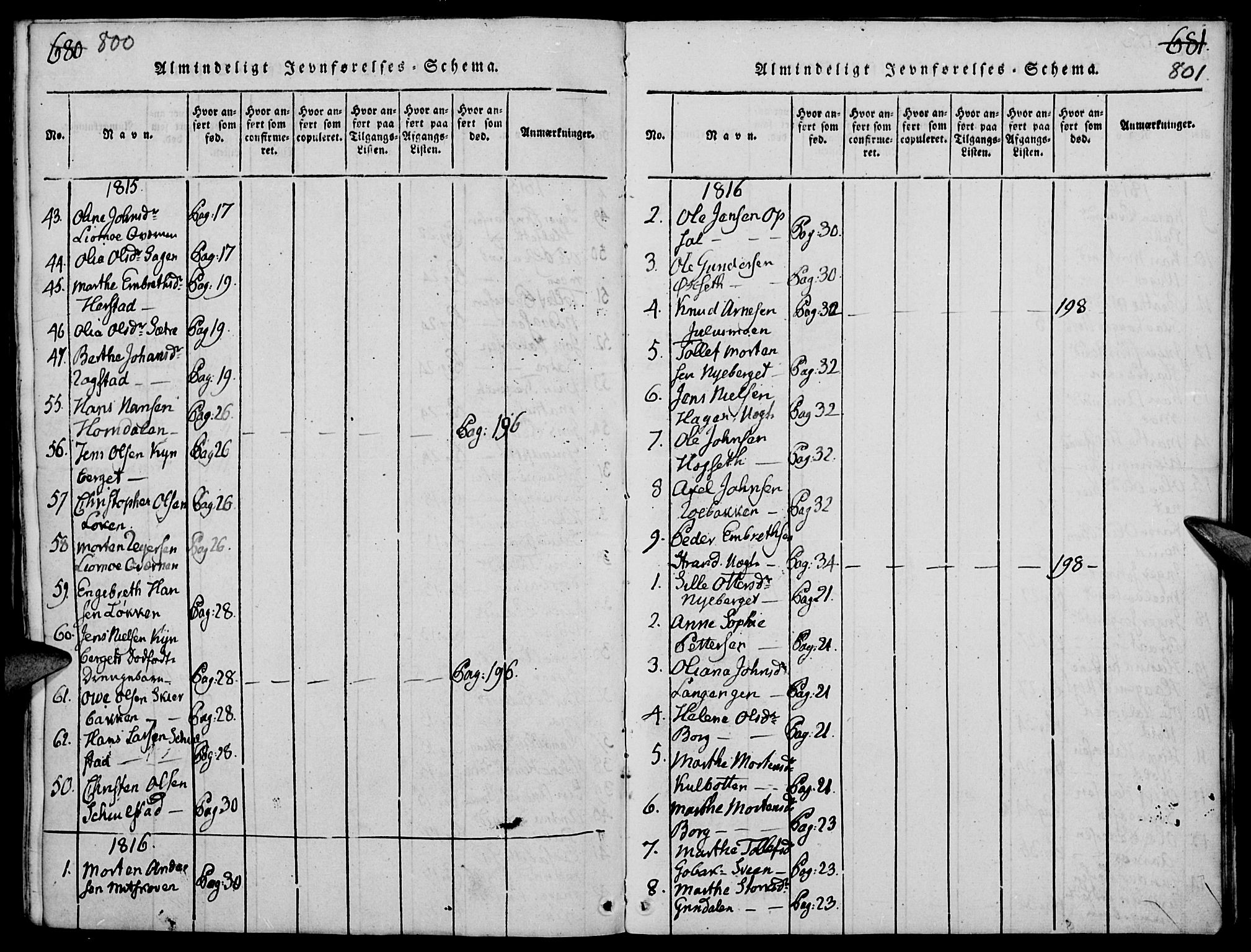 Elverum prestekontor, SAH/PREST-044/H/Ha/Haa/L0007: Parish register (official) no. 7, 1815-1830, p. 800-801