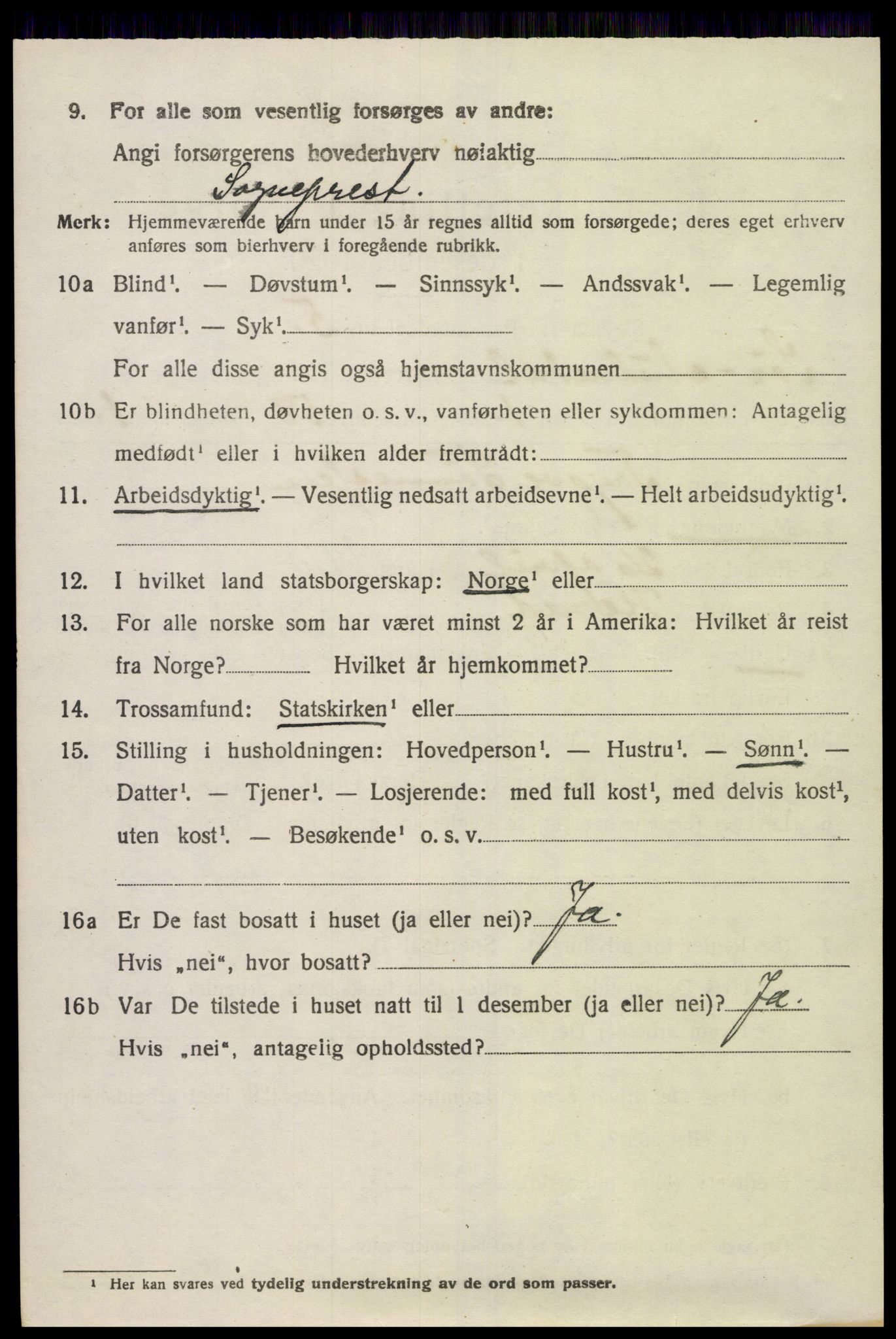 SAK, 1920 census for Sør-Audnedal, 1920, p. 3188