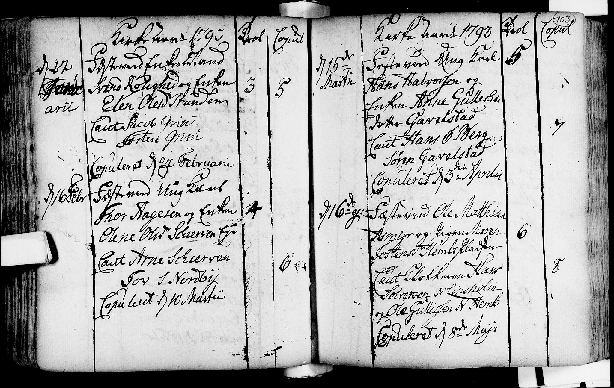 Lardal kirkebøker, SAKO/A-350/F/Fa/L0004: Parish register (official) no. i 4, 1733-1815, p. 103