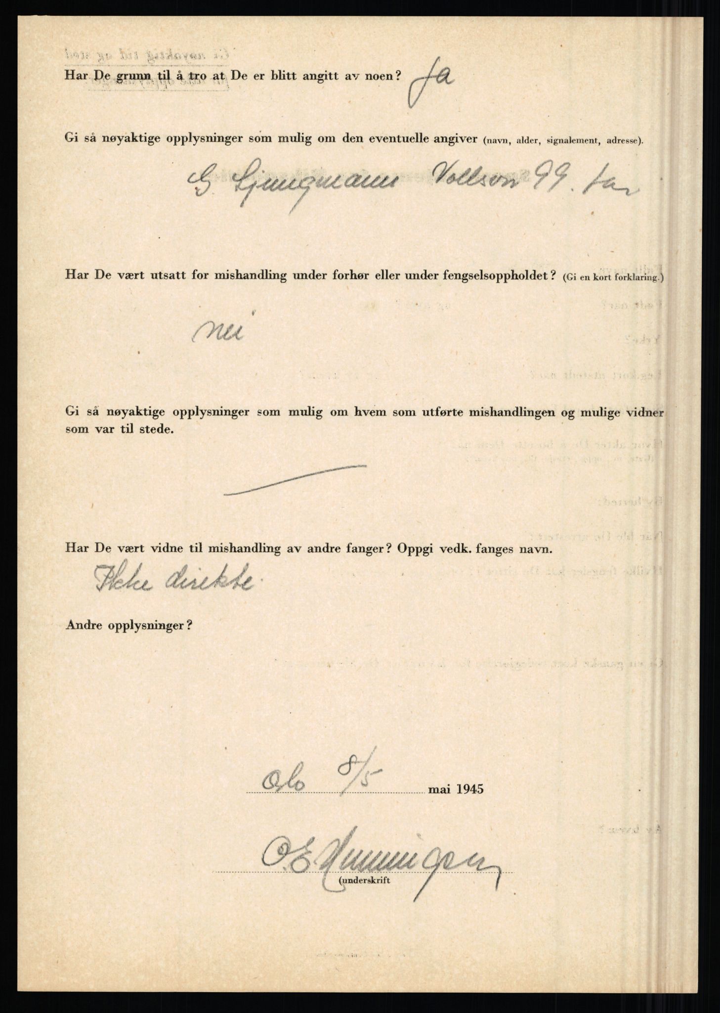 Rikspolitisjefen, AV/RA-S-1560/L/L0007: Heen, Erik C. - Iversen, Trygve, 1940-1945, p. 34