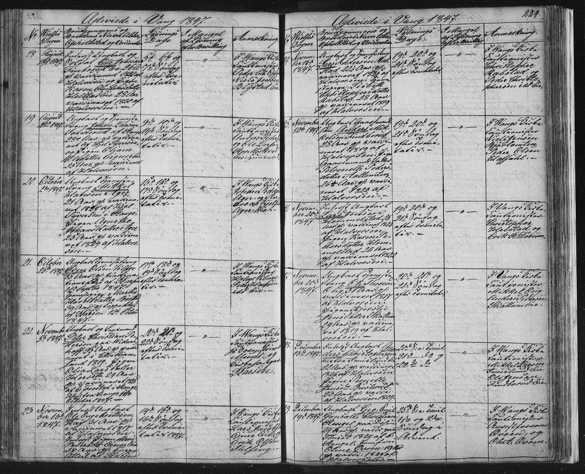 Vang prestekontor, Hedmark, AV/SAH-PREST-008/H/Ha/Hab/L0008: Parish register (copy) no. 8, 1832-1854, p. 224