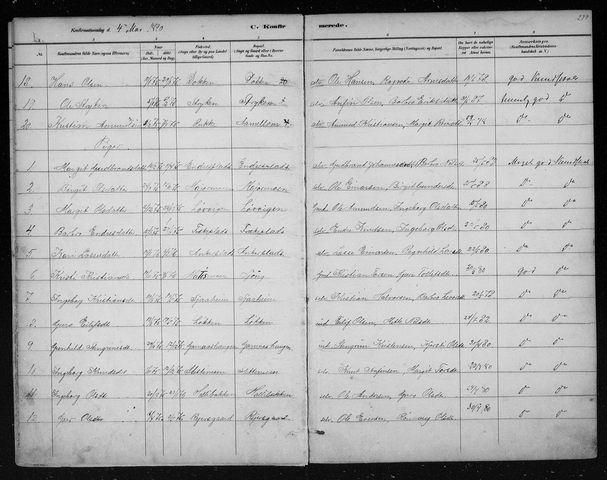 Nes kirkebøker, AV/SAKO-A-236/F/Fa/L0011: Parish register (official) no. 11, 1881-1912, p. 210