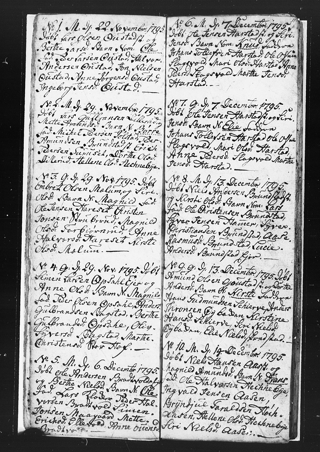 Romedal prestekontor, SAH/PREST-004/L/L0002: Parish register (copy) no. 2, 1795-1800, p. 10-11