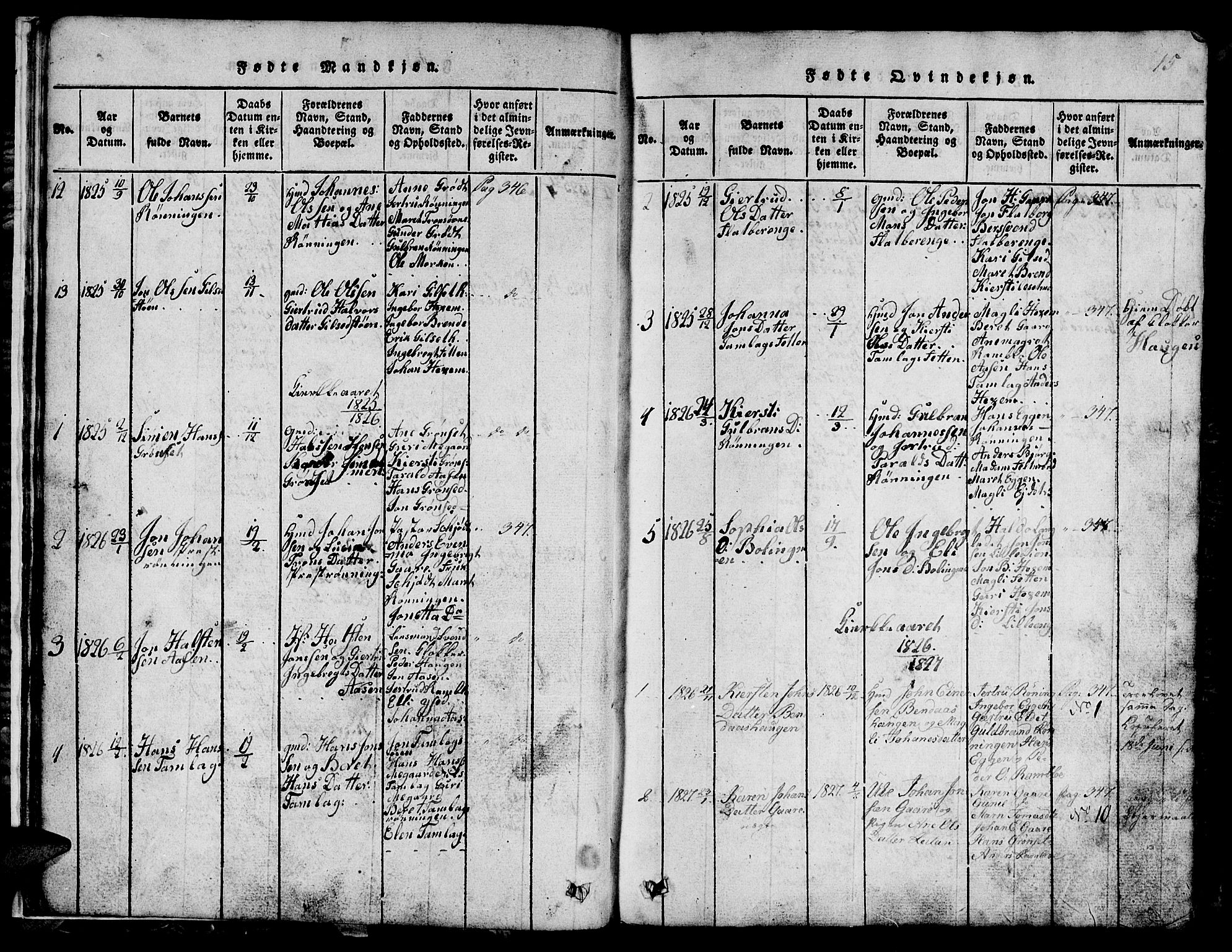 Ministerialprotokoller, klokkerbøker og fødselsregistre - Sør-Trøndelag, SAT/A-1456/685/L0976: Parish register (copy) no. 685C01, 1817-1878, p. 15