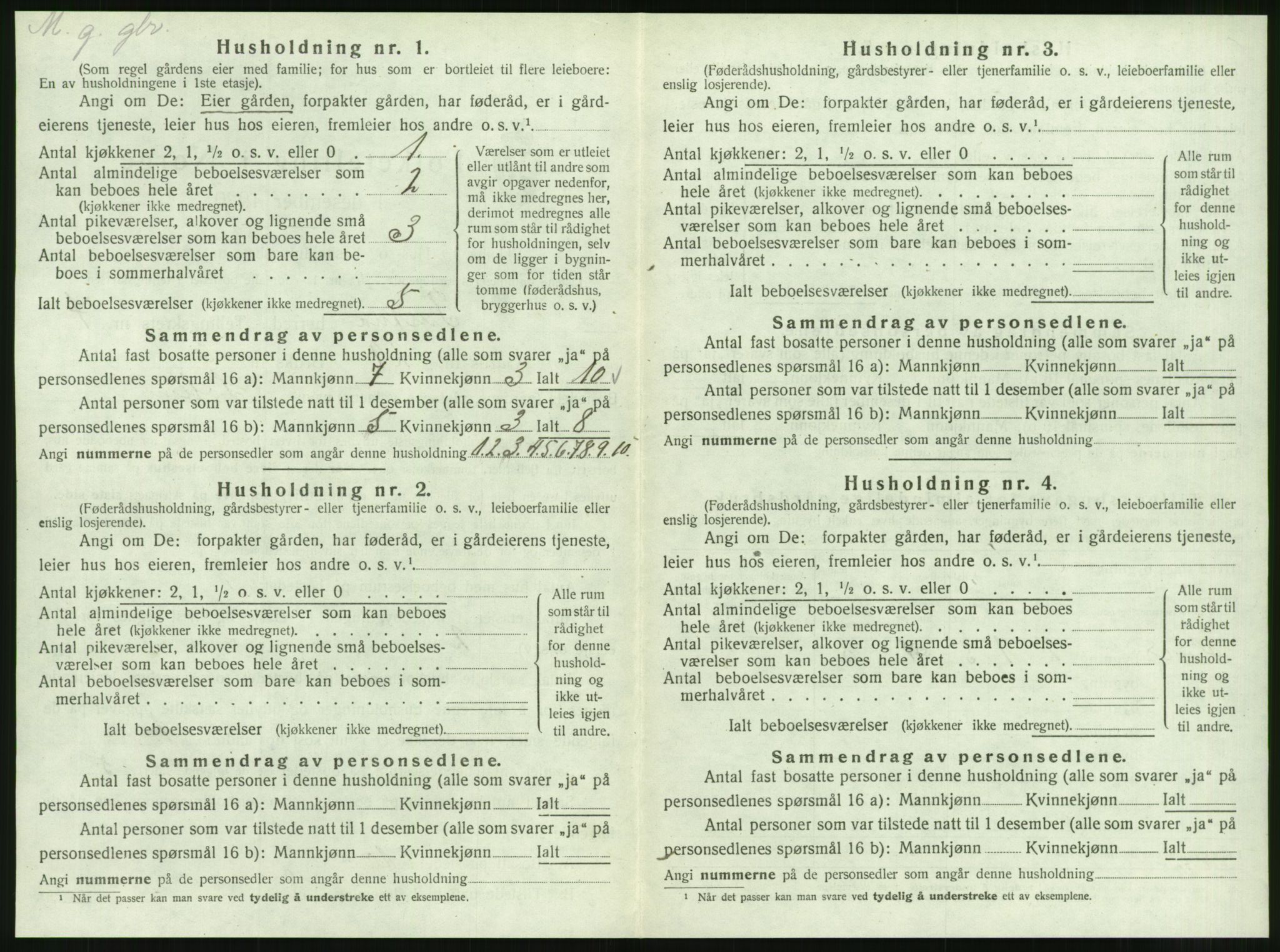 SAT, 1920 census for Tustna, 1920, p. 454