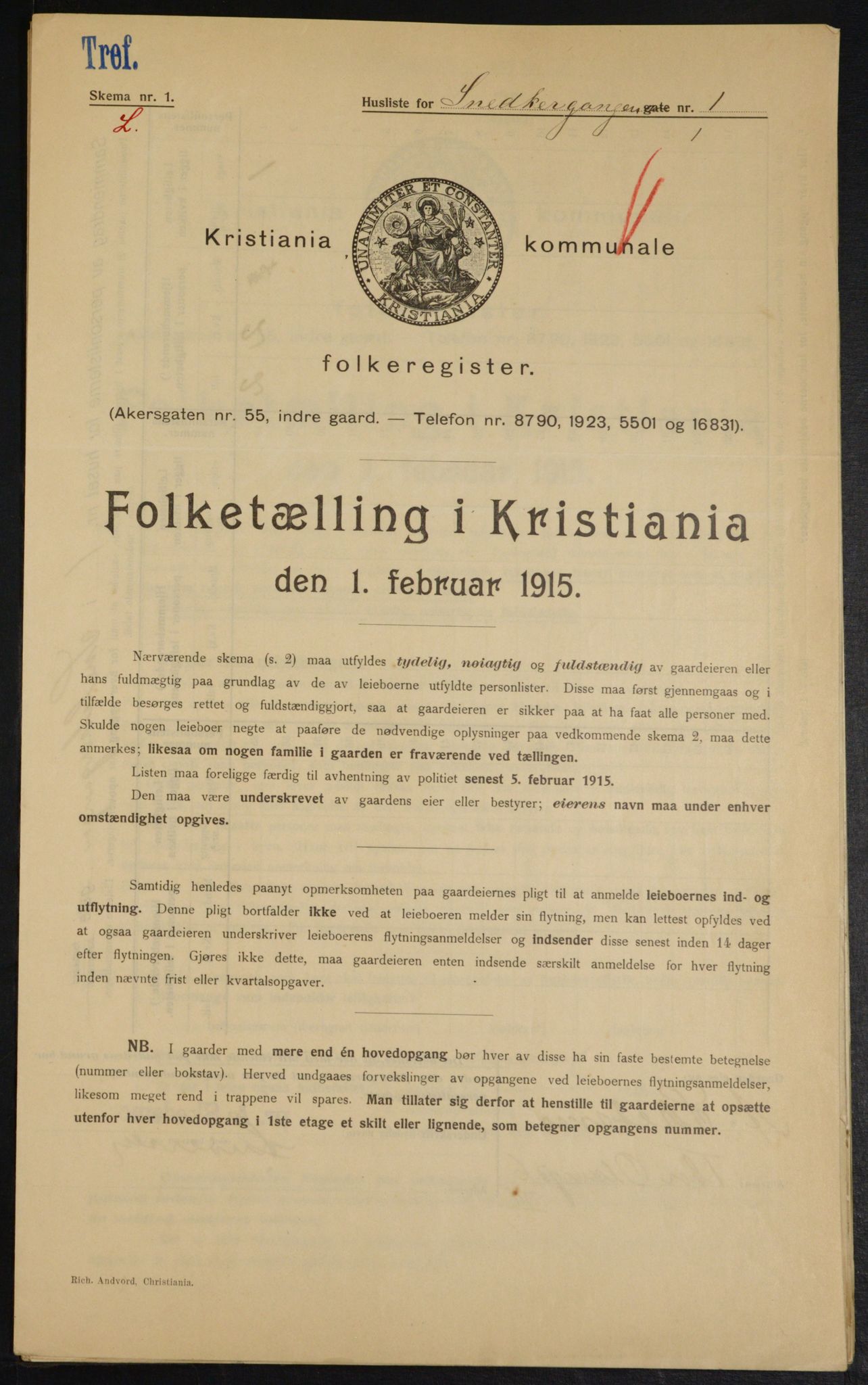 OBA, Municipal Census 1915 for Kristiania, 1915, p. 97814