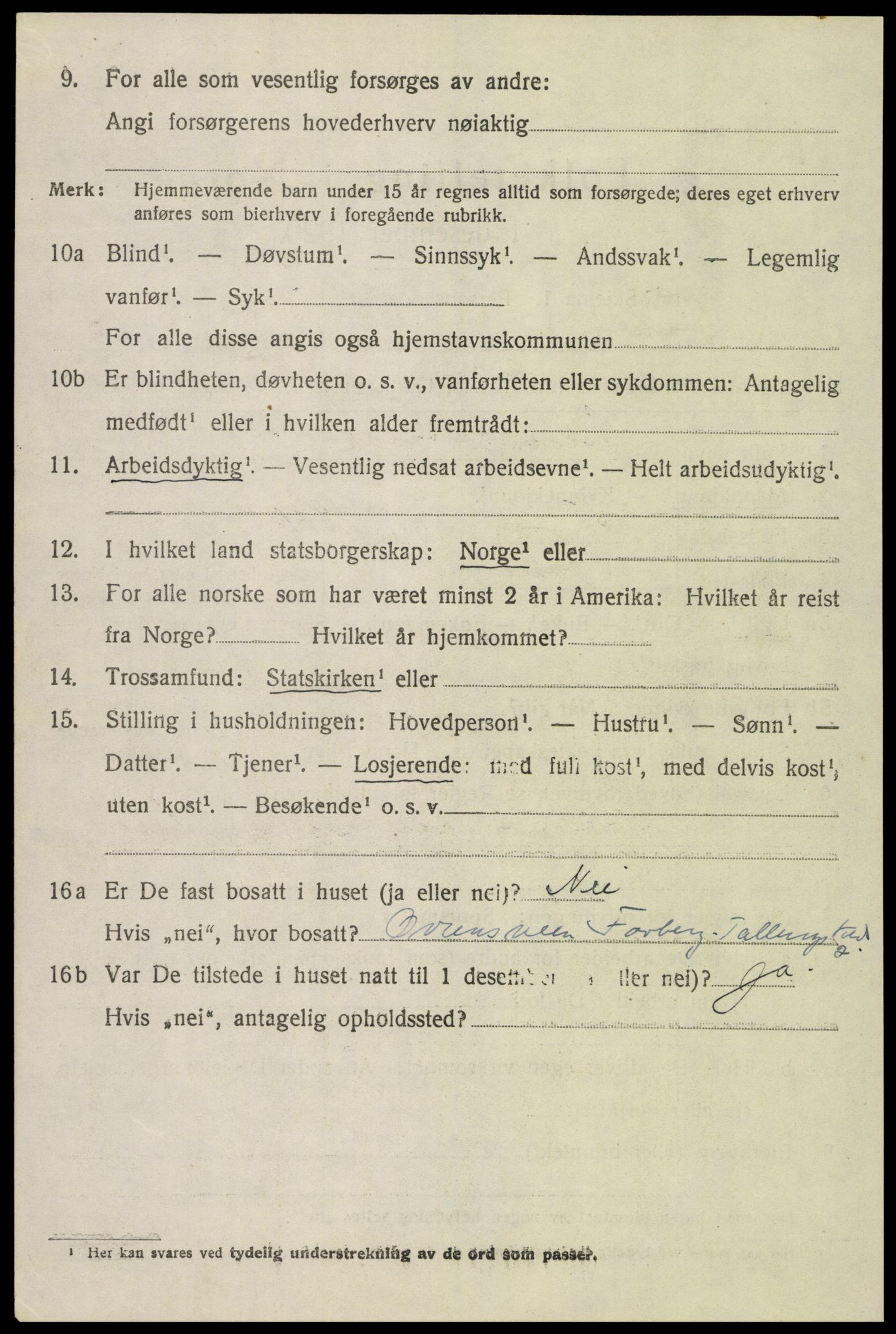 SAH, 1920 census for Fåberg, 1920, p. 15045
