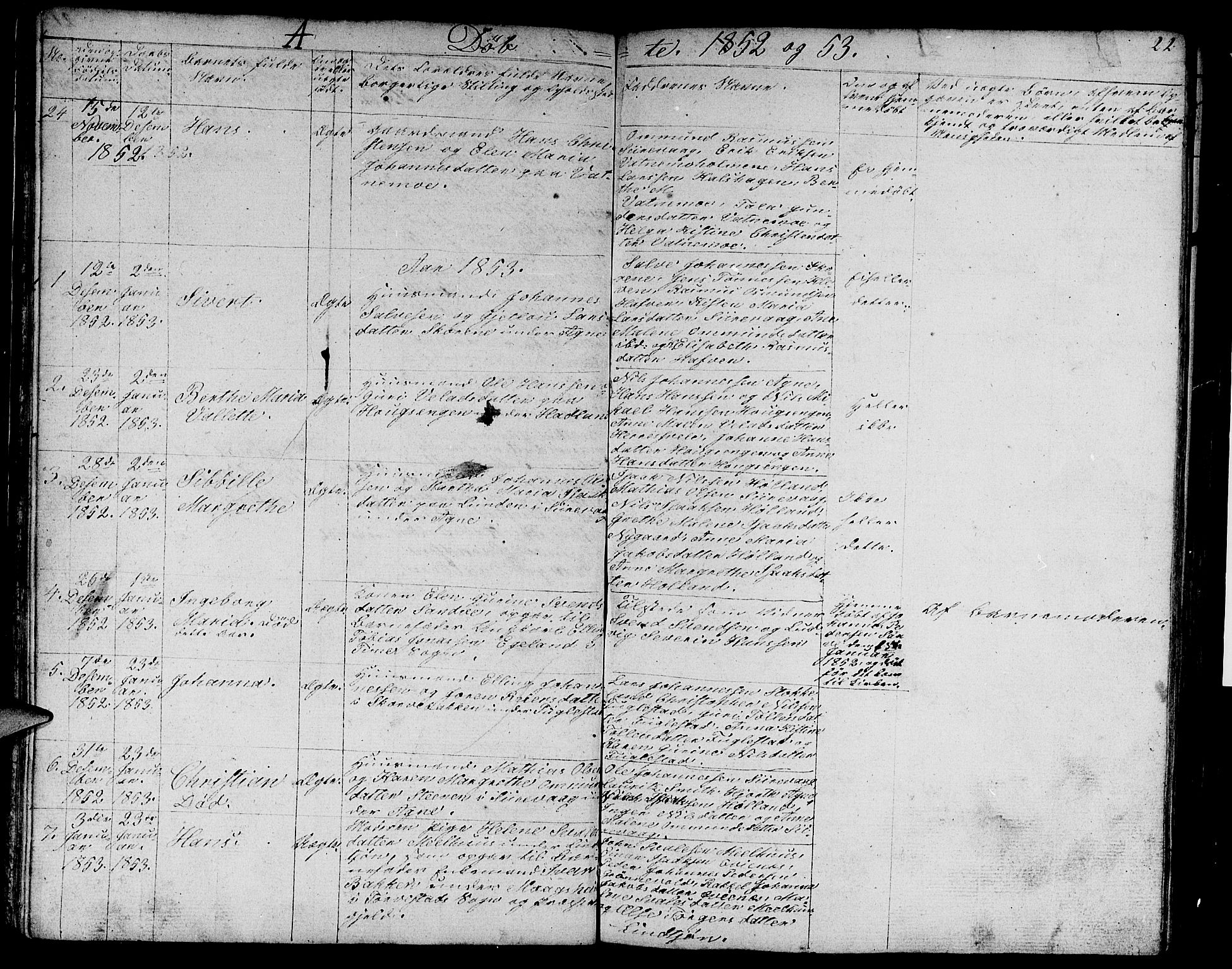 Eigersund sokneprestkontor, SAST/A-101807/S09/L0003: Parish register (copy) no. B 3, 1846-1875, p. 22