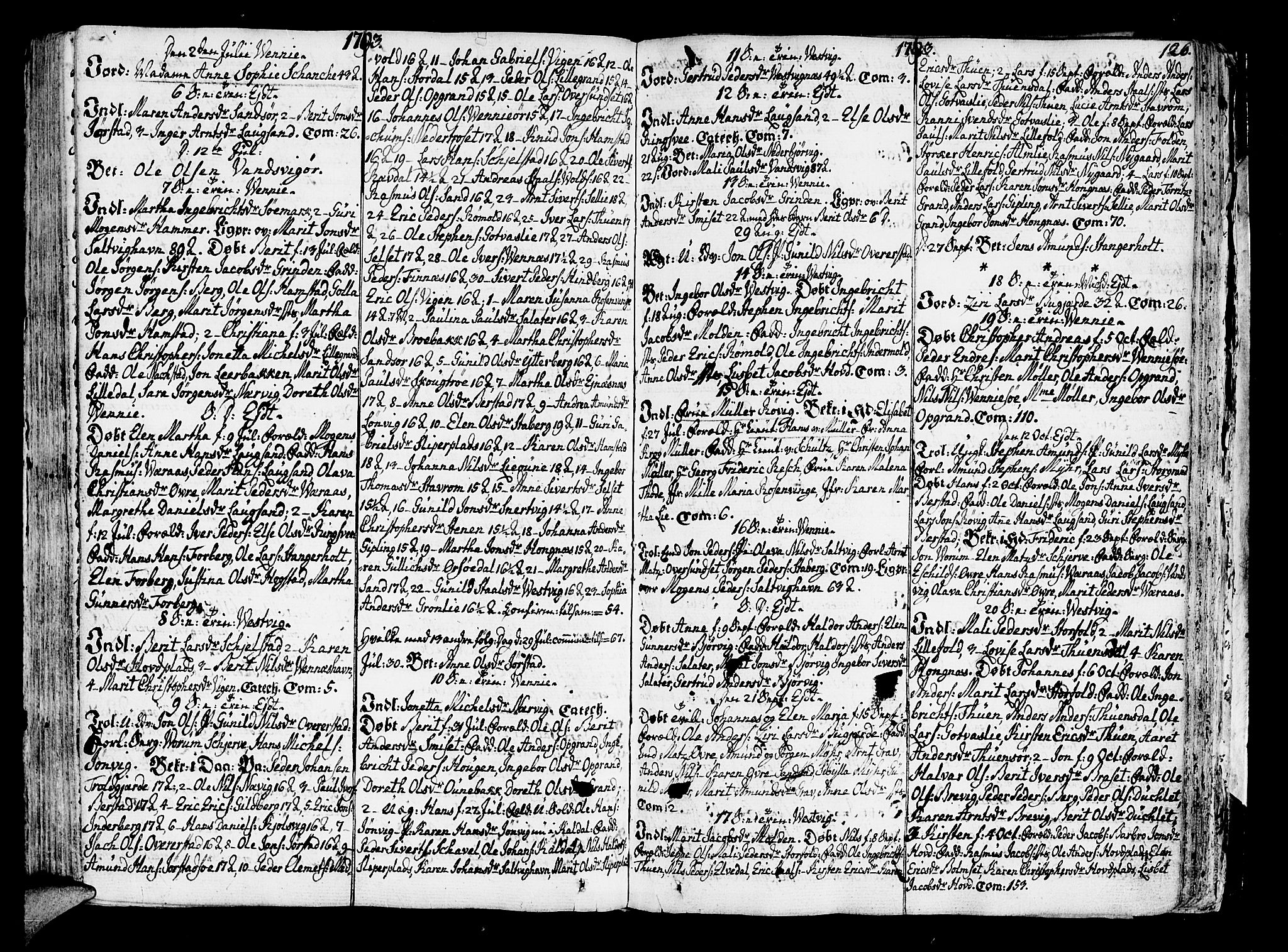 Ministerialprotokoller, klokkerbøker og fødselsregistre - Nord-Trøndelag, SAT/A-1458/722/L0216: Parish register (official) no. 722A03, 1756-1816, p. 126