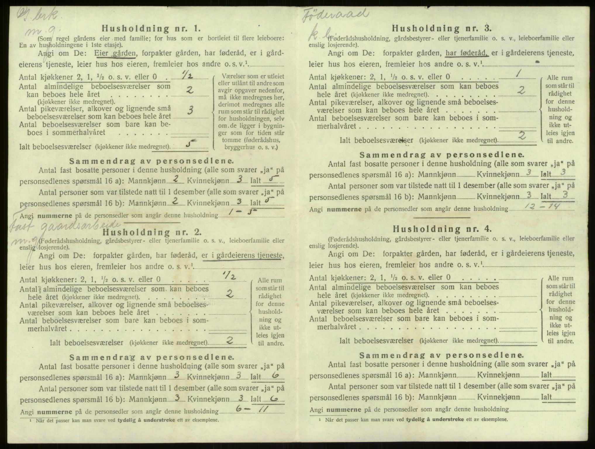 SAB, 1920 census for Lærdal, 1920, p. 209