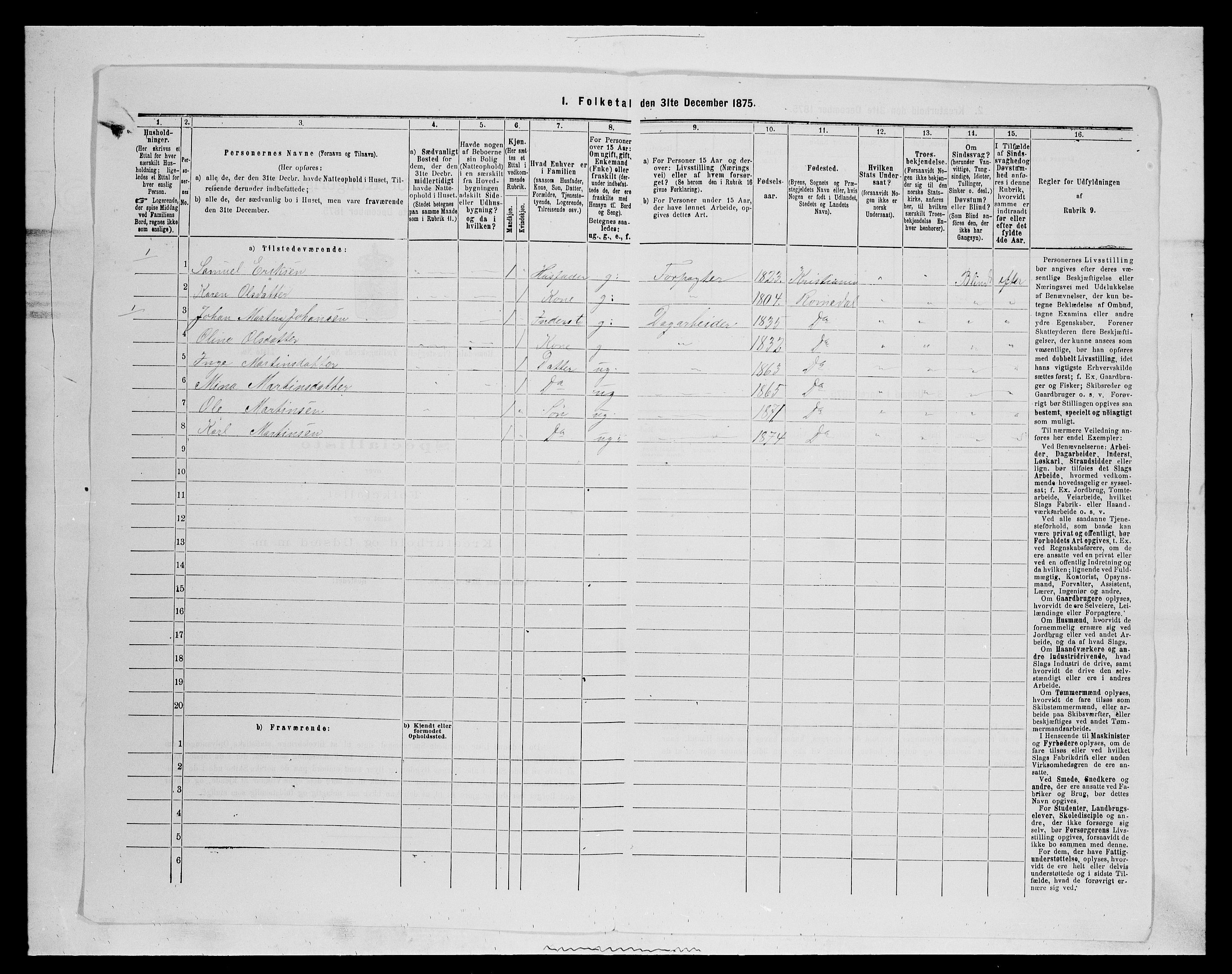 SAH, 1875 census for 0416P Romedal, 1875, p. 554