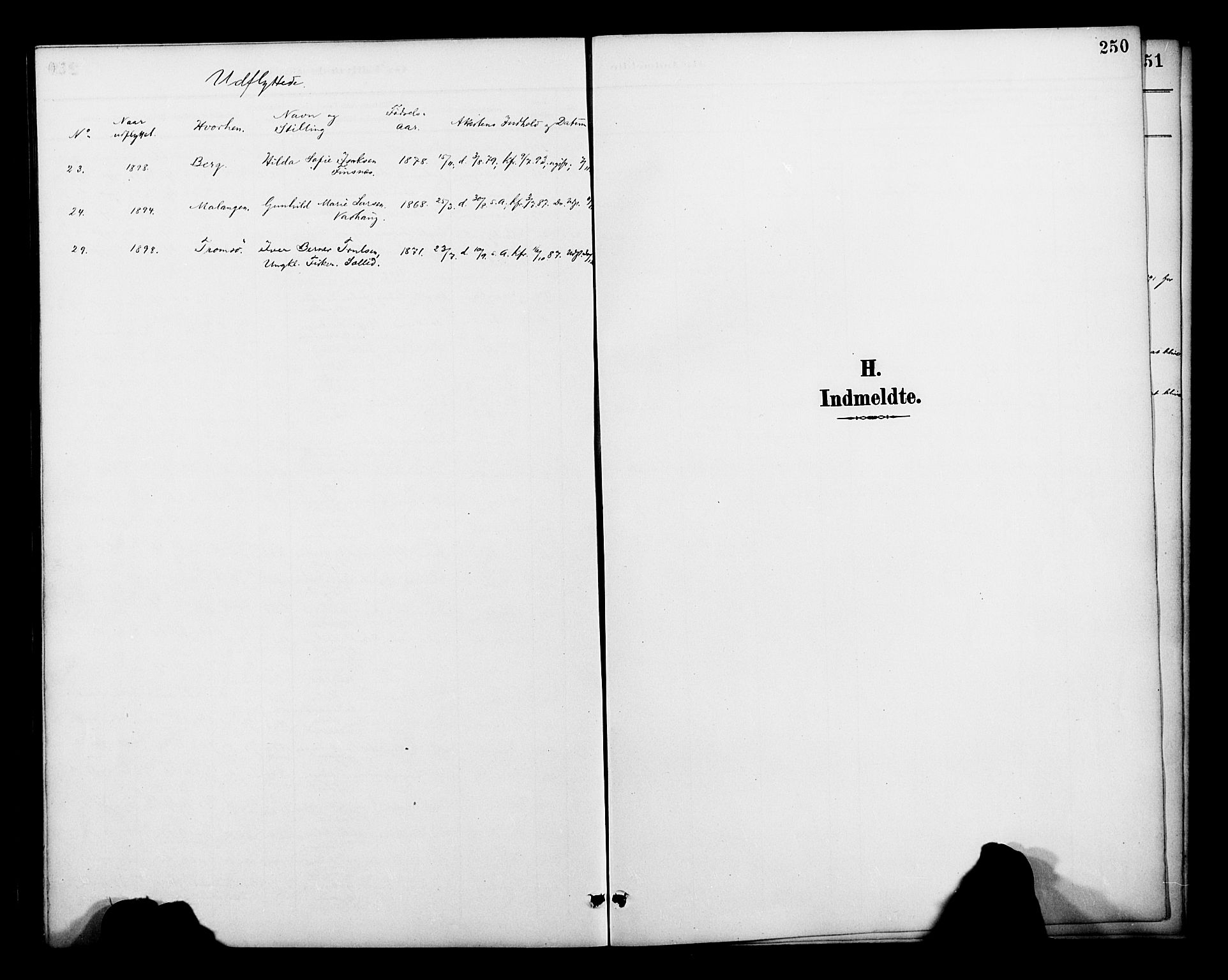 Lenvik sokneprestembete, SATØ/S-1310/H/Ha/Haa/L0013kirke: Parish register (official) no. 13, 1890-1898, p. 249b