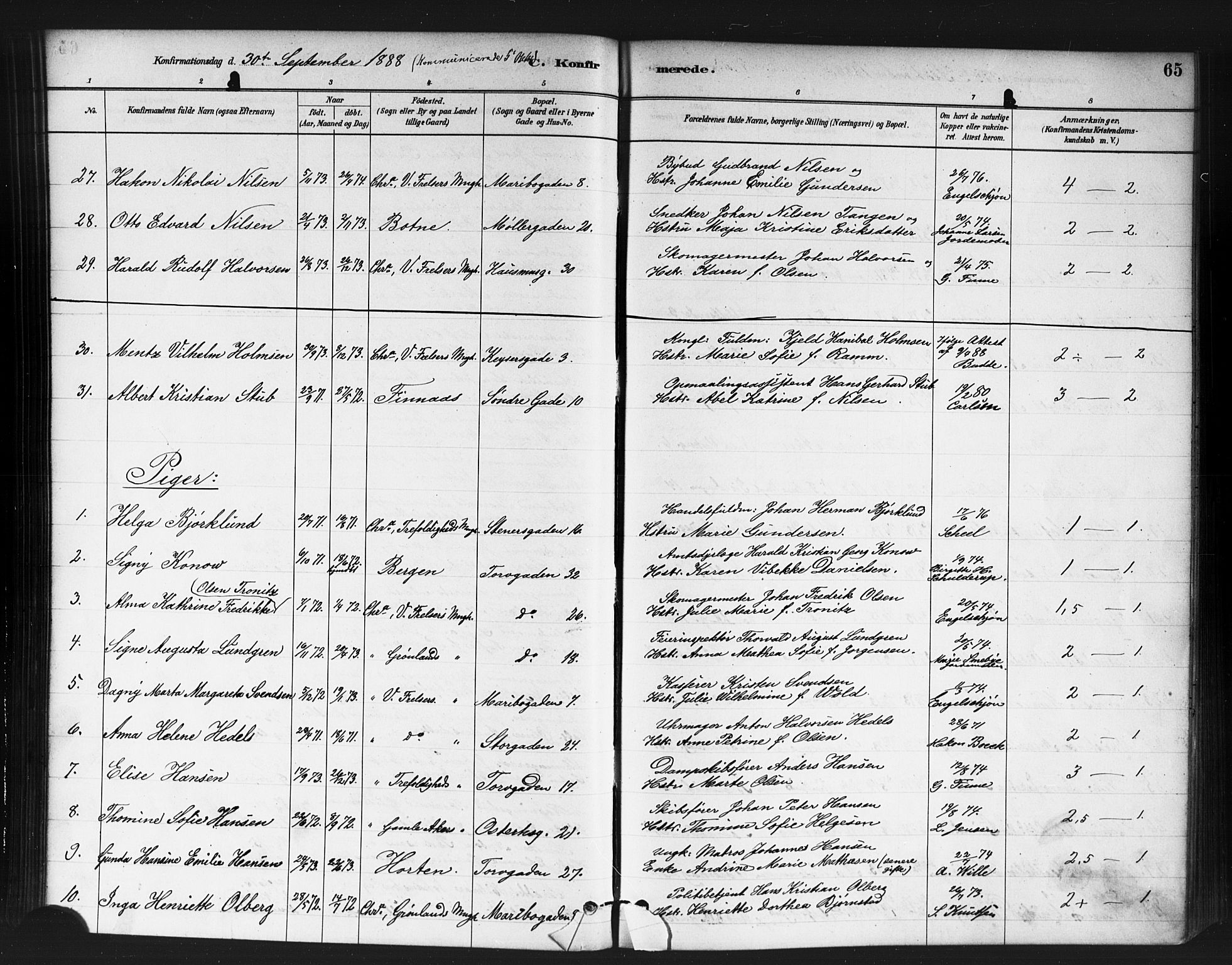 Jakob prestekontor Kirkebøker, AV/SAO-A-10850/F/Fa/L0004: Parish register (official) no. 4, 1880-1894, p. 65