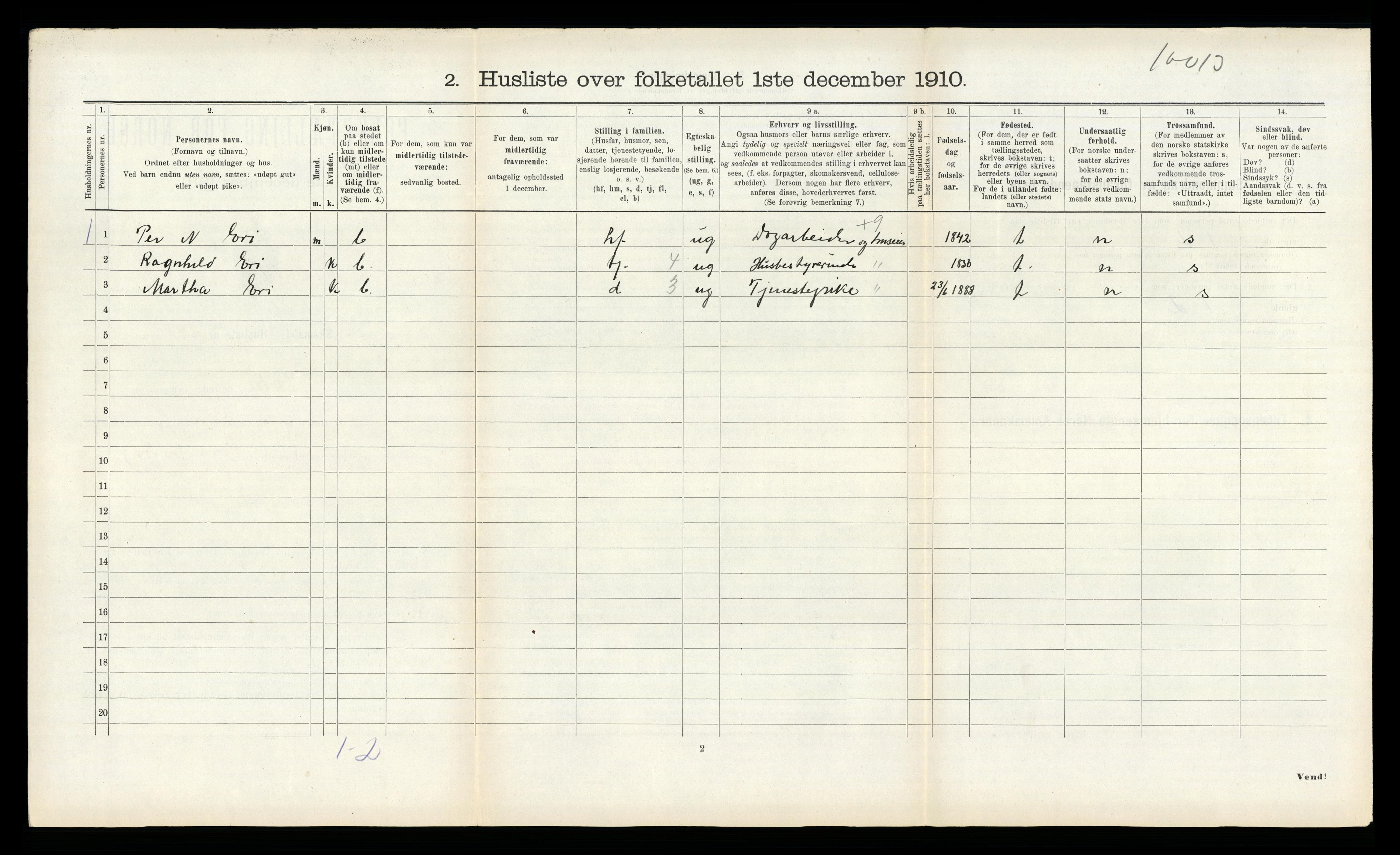 RA, 1910 census for Lærdal, 1910, p. 595