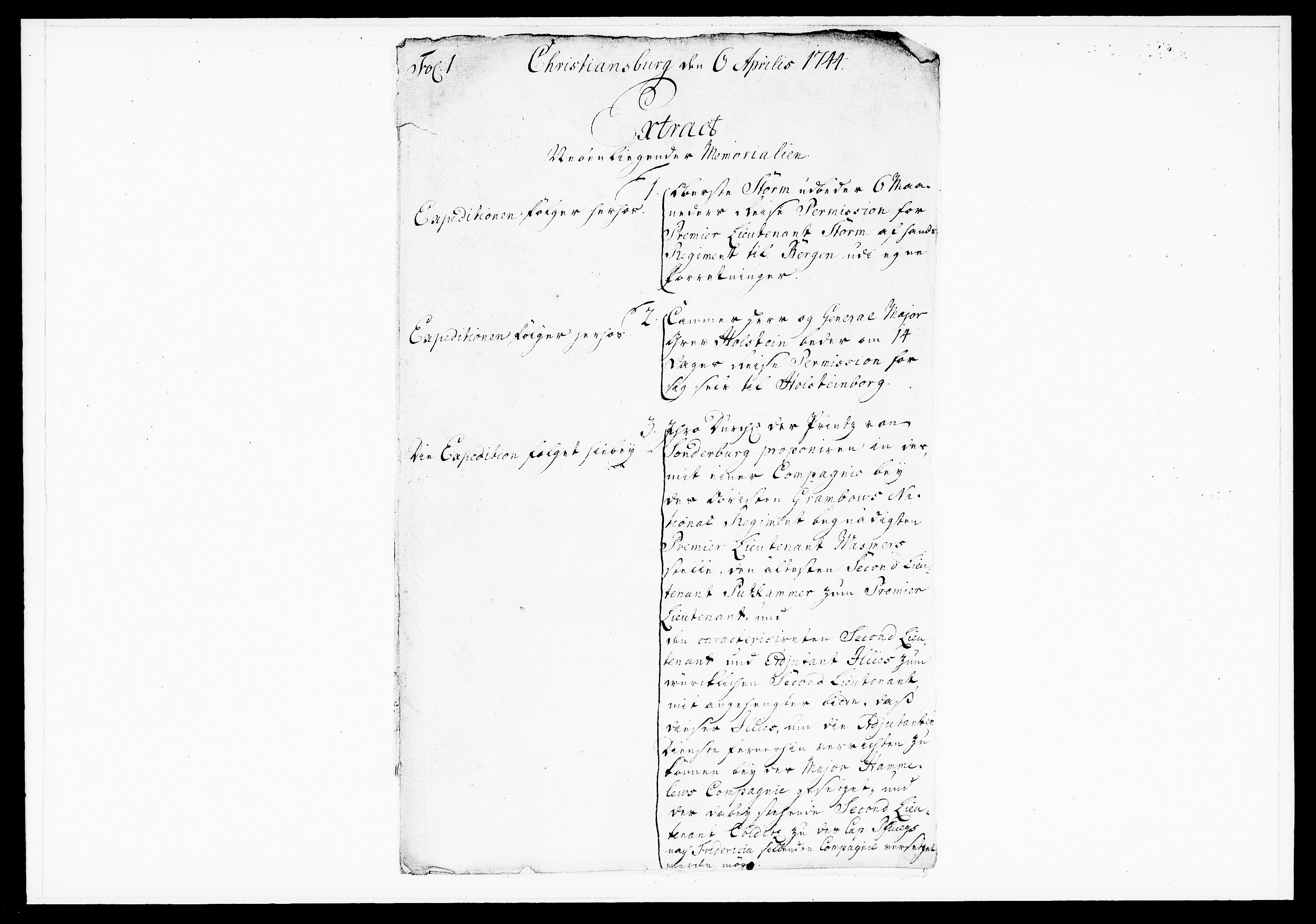 Krigskollegiet, Krigskancelliet, DRA/A-0006/-/1182-1187: Refererede sager, 1744, p. 103
