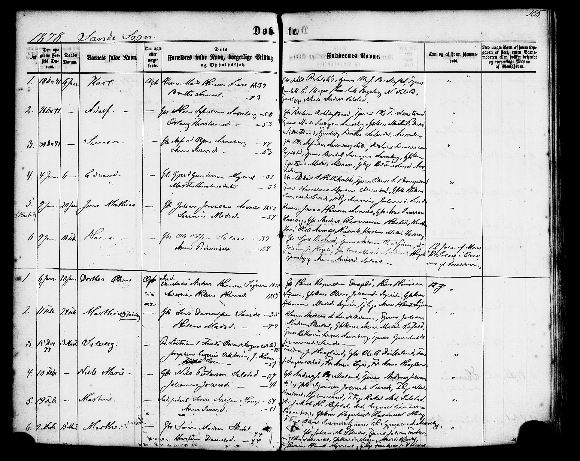 Gaular sokneprestembete, SAB/A-80001/H/Haa: Parish register (official) no. A 5, 1860-1881, p. 165