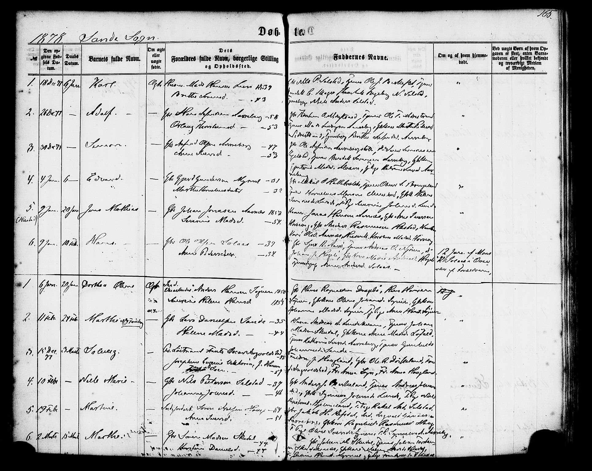 Gaular sokneprestembete, AV/SAB-A-80001/H/Haa: Parish register (official) no. A 5, 1860-1881, p. 165