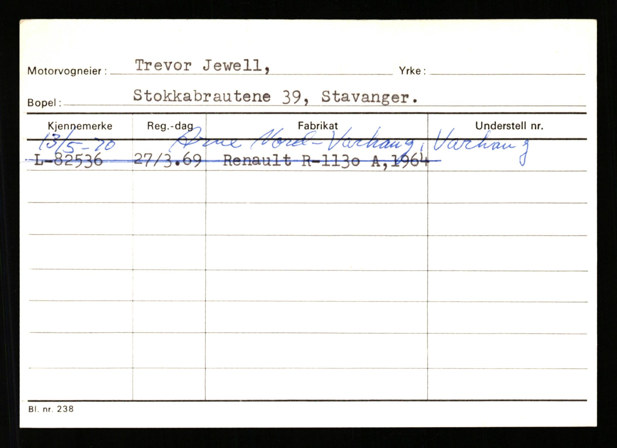 Stavanger trafikkstasjon, SAST/A-101942/0/H/L0018: Isbrekken - Jonas, 1930-1971, p. 1727