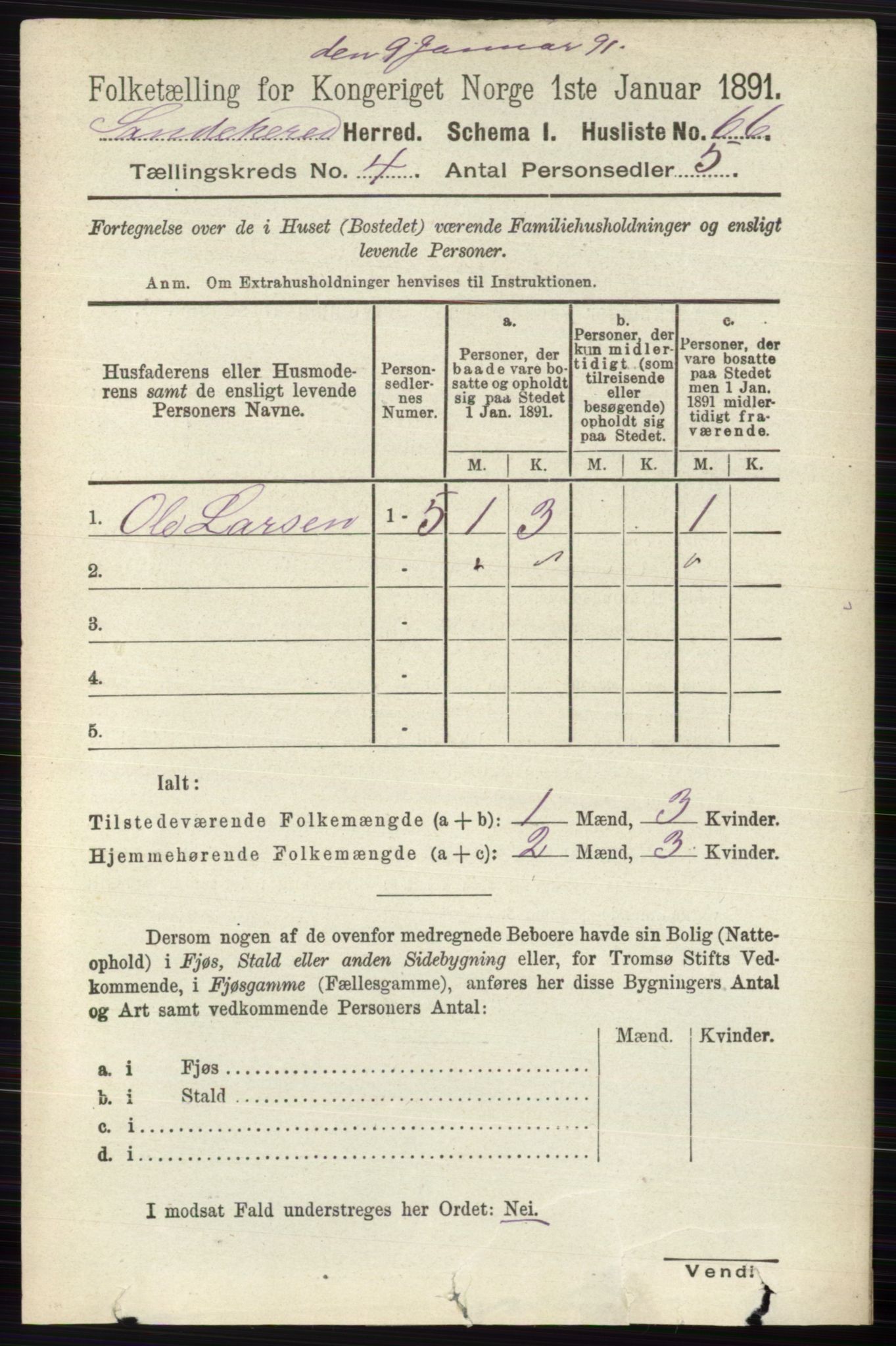 RA, 1891 census for 0724 Sandeherred, 1891, p. 2346