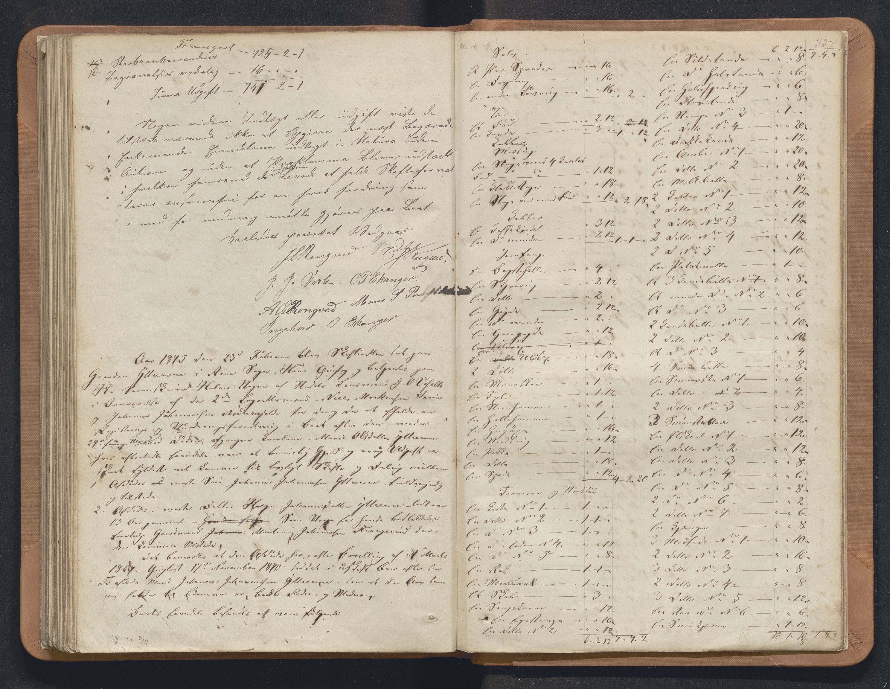 Nordhordland sorenskrivar, AV/SAB-A-2901/1/H/Hb/L0012: Registreringsprotokollar, 1868-1875, p. 336-337