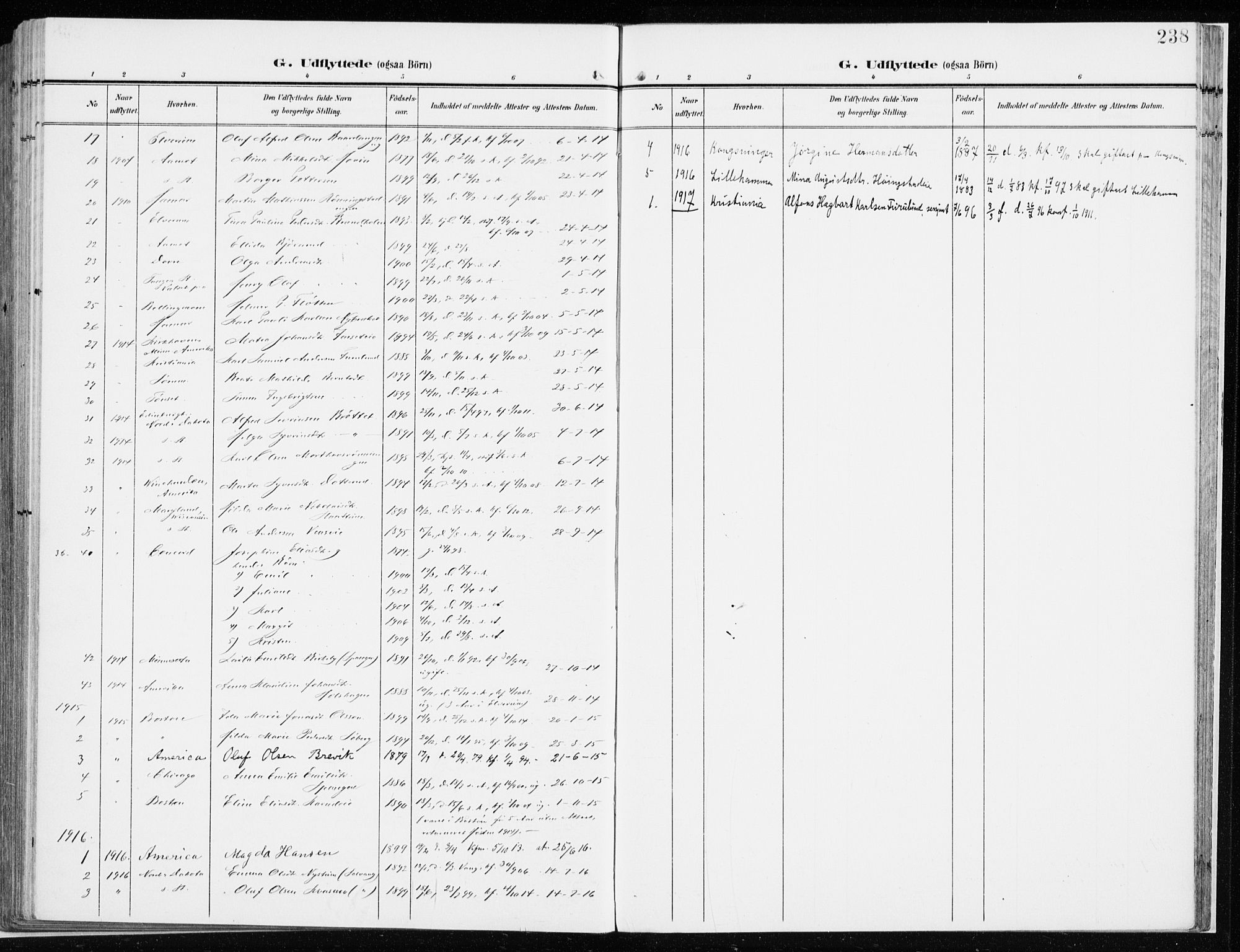 Løten prestekontor, SAH/PREST-022/K/Ka/L0011: Parish register (official) no. 11, 1908-1917, p. 238