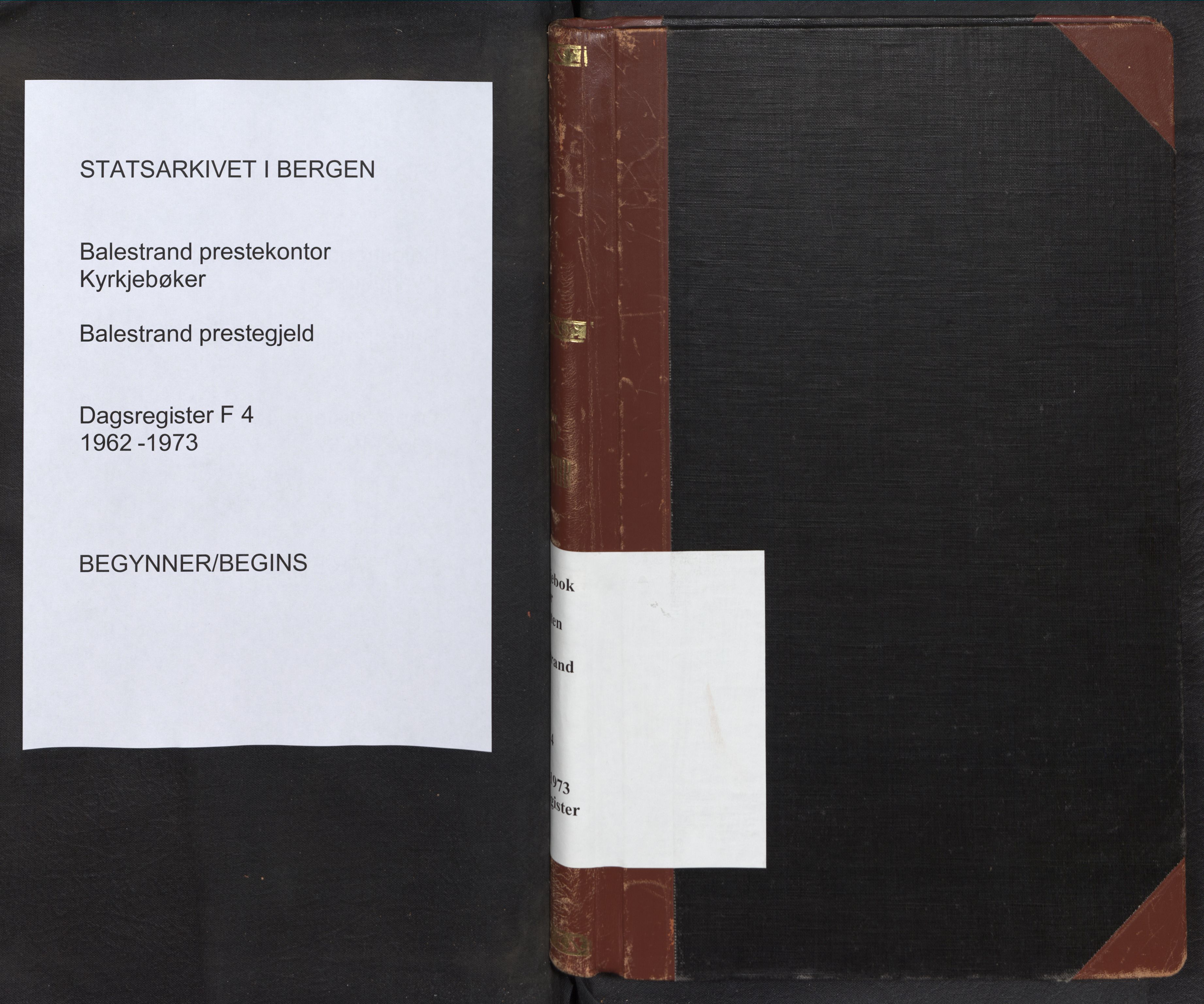 Balestrand sokneprestembete, SAB/A-79601/H/Haa/Haaf/L0004: Diary records no. F 4, 1962-1973