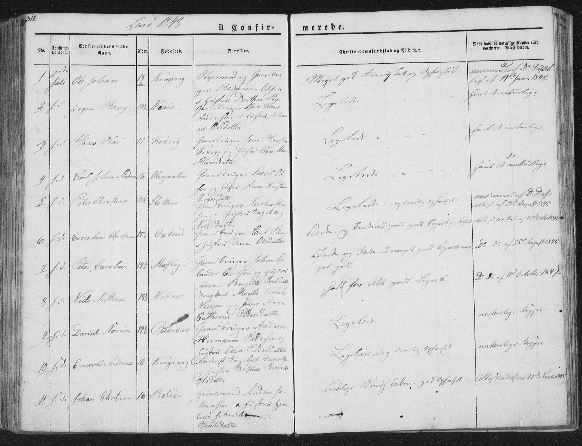 Ministerialprotokoller, klokkerbøker og fødselsregistre - Nordland, SAT/A-1459/839/L0565: Parish register (official) no. 839A02, 1825-1862, p. 318