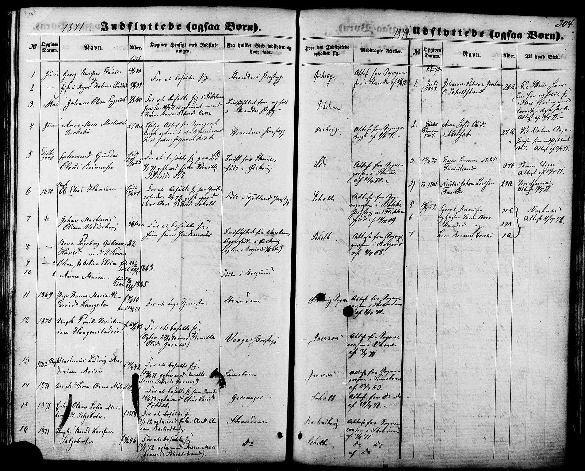 Ministerialprotokoller, klokkerbøker og fødselsregistre - Møre og Romsdal, SAT/A-1454/522/L0314: Parish register (official) no. 522A09, 1863-1877, p. 304