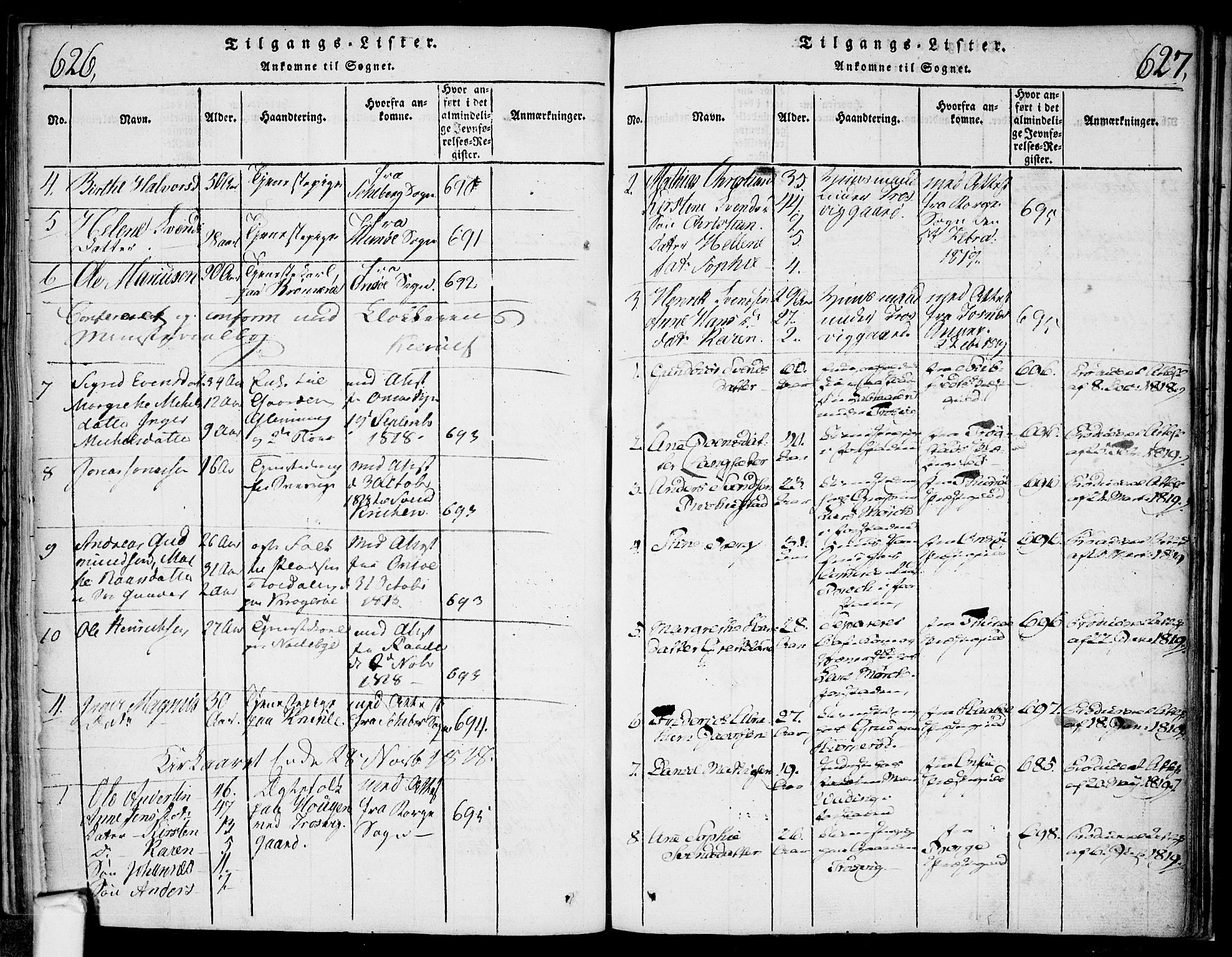 Glemmen prestekontor Kirkebøker, AV/SAO-A-10908/F/Fa/L0004: Parish register (official) no. 4, 1816-1838, p. 626-627