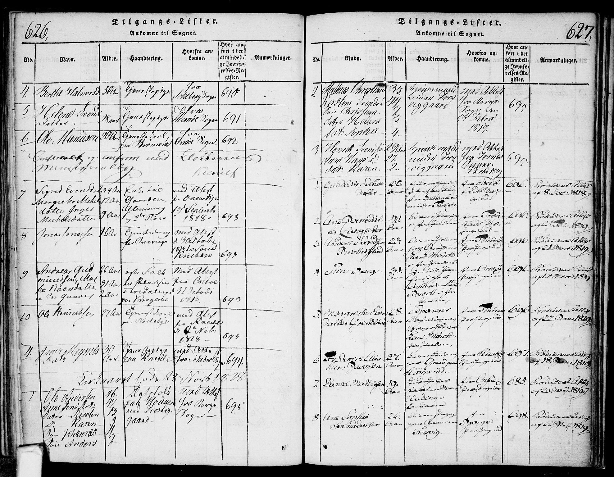 Glemmen prestekontor Kirkebøker, SAO/A-10908/F/Fa/L0004: Parish register (official) no. 4, 1816-1838, p. 626-627