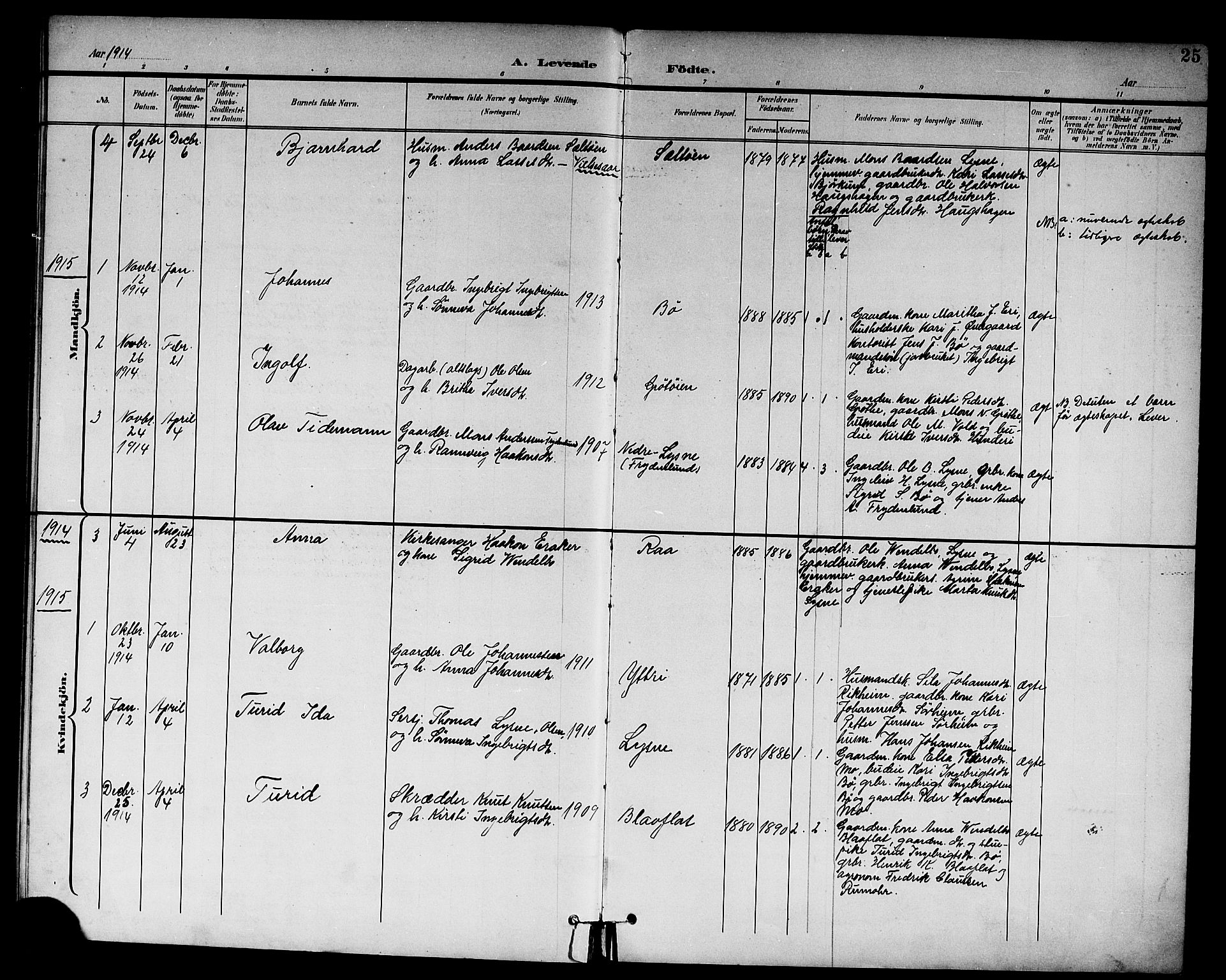 Lærdal sokneprestembete, AV/SAB-A-81201: Parish register (copy) no. A 1, 1897-1920, p. 25