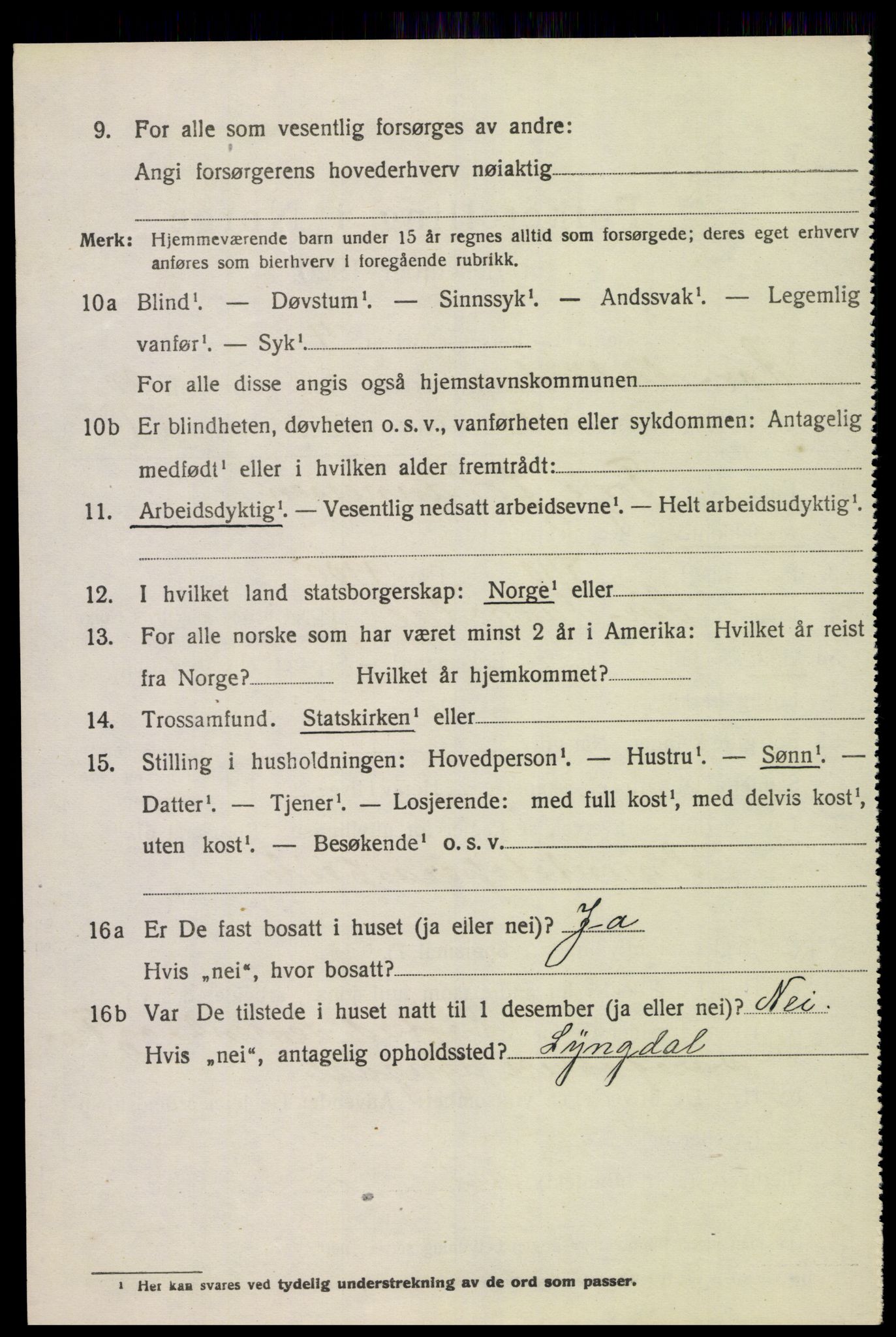 SAK, 1920 census for Sør-Audnedal, 1920, p. 6920