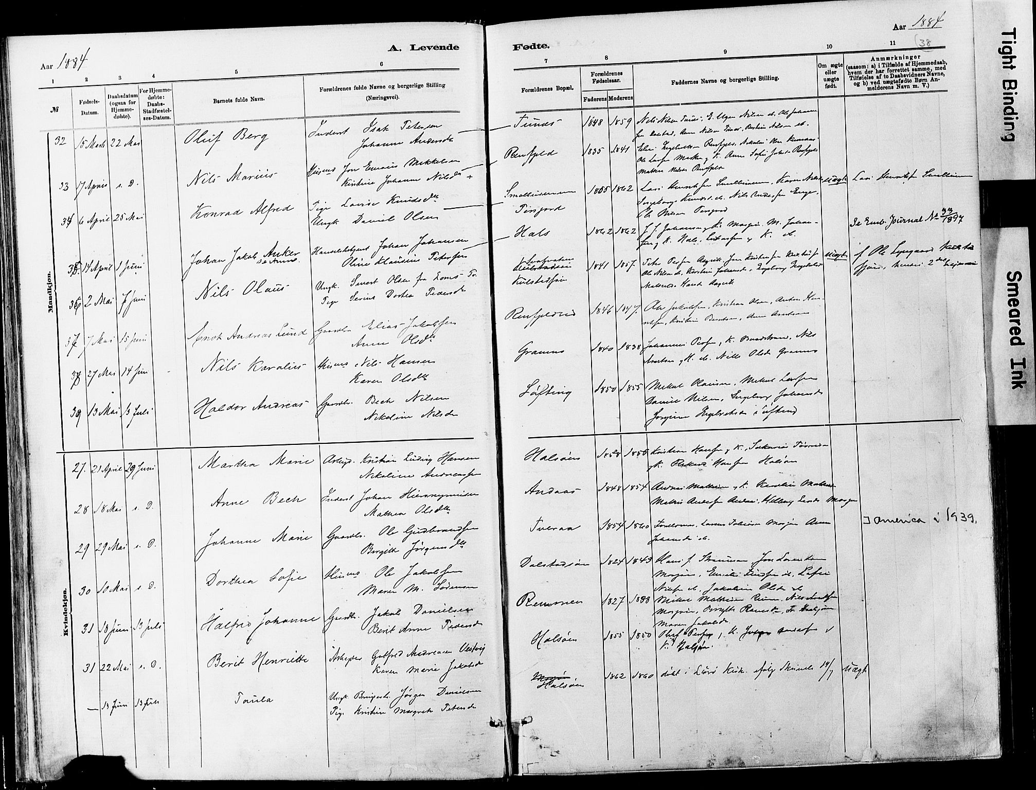 Ministerialprotokoller, klokkerbøker og fødselsregistre - Nordland, SAT/A-1459/820/L0295: Parish register (official) no. 820A16, 1880-1896, p. 38