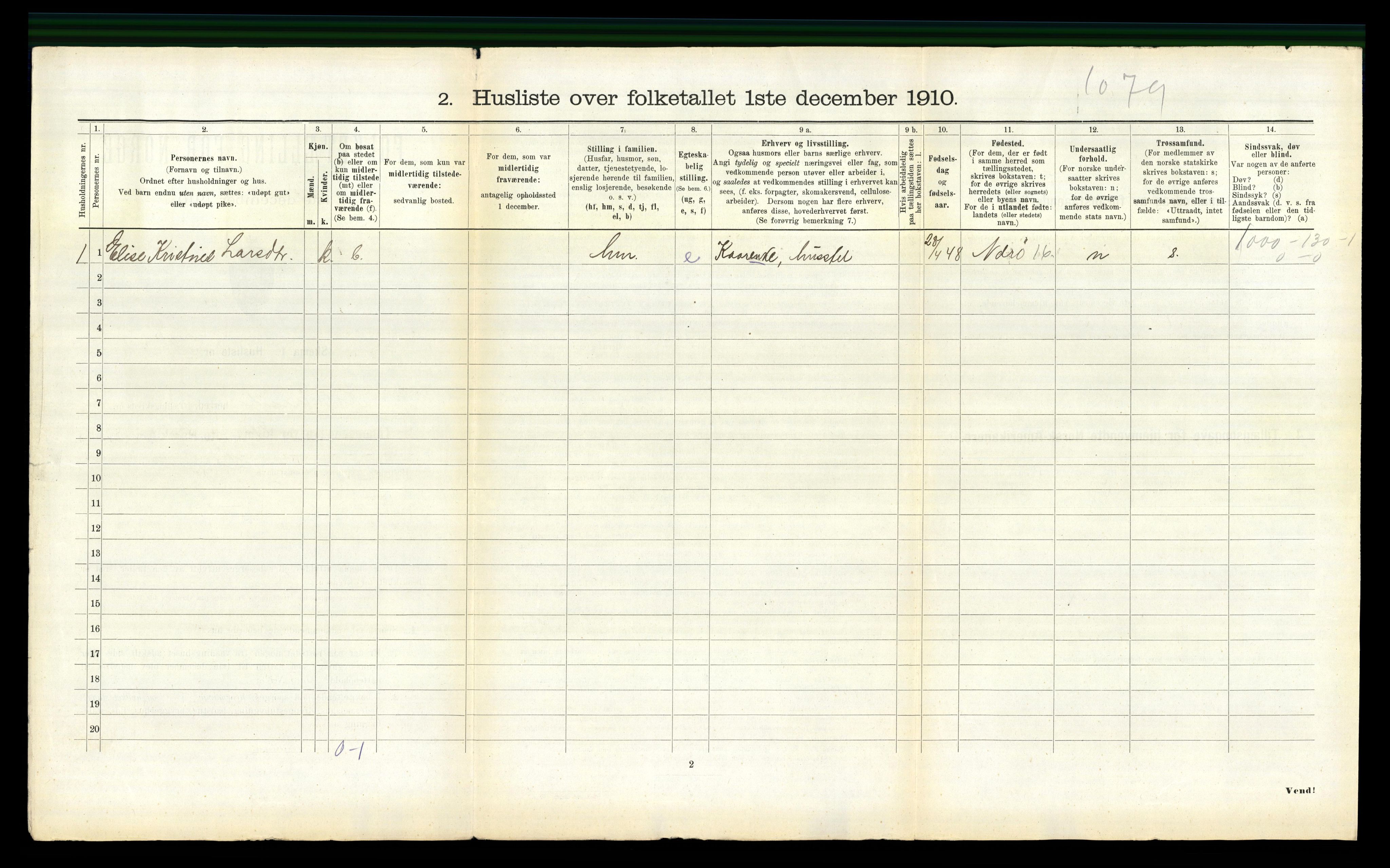 RA, 1910 census for Kolvereid, 1910, p. 361