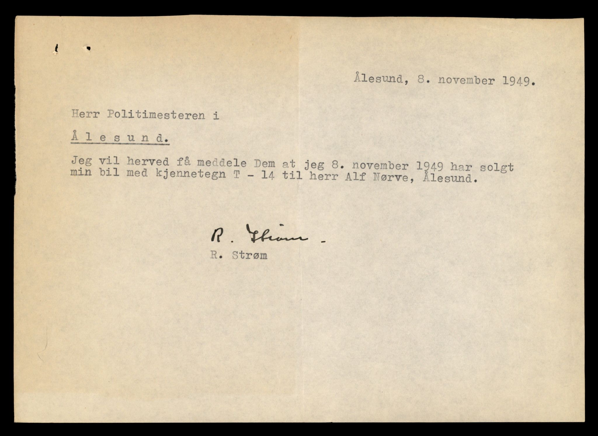 Møre og Romsdal vegkontor - Ålesund trafikkstasjon, SAT/A-4099/F/Fe/L0003: Registreringskort for kjøretøy T 232 - T 340, 1927-1998, p. 3096