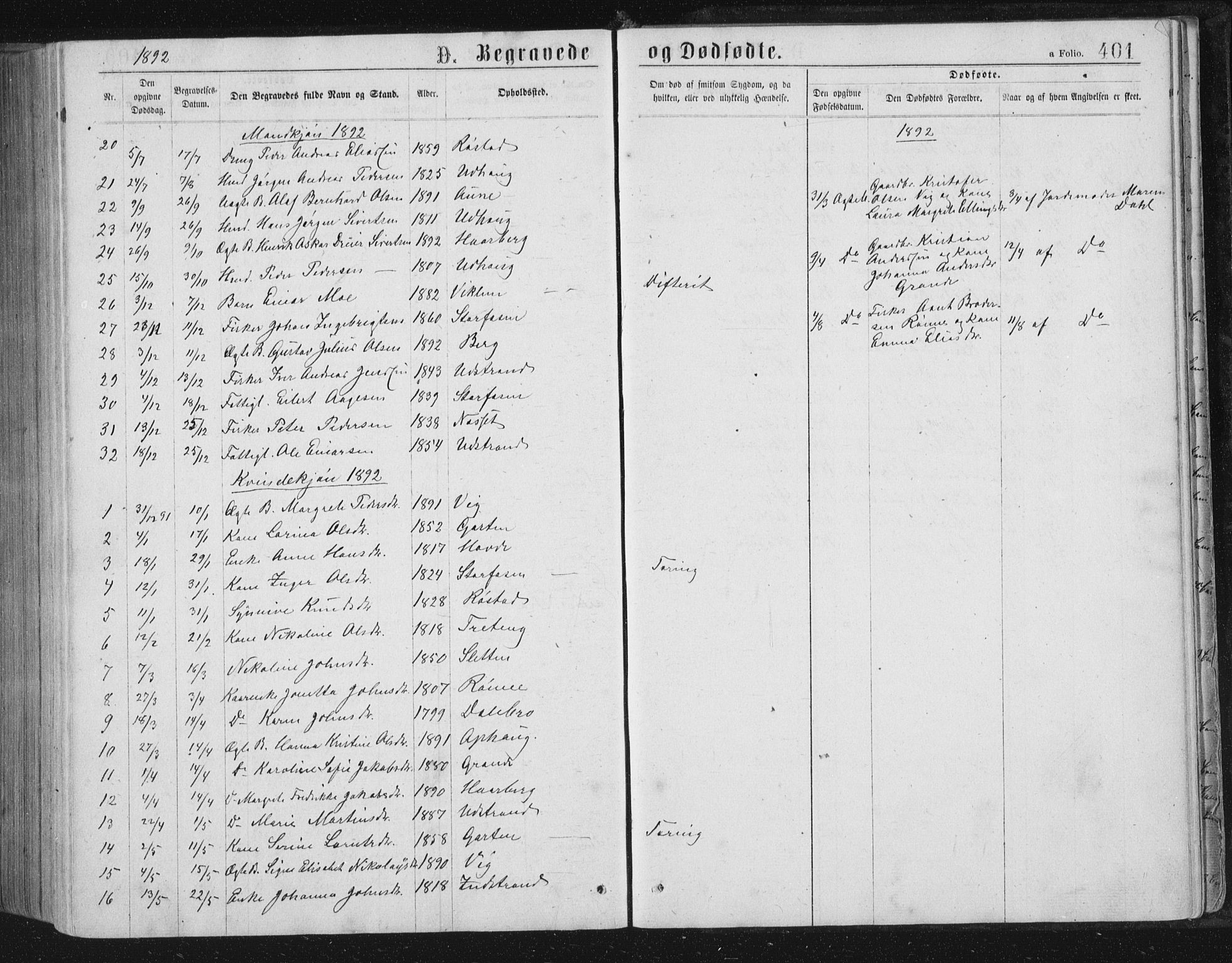 Ministerialprotokoller, klokkerbøker og fødselsregistre - Sør-Trøndelag, AV/SAT-A-1456/659/L0745: Parish register (copy) no. 659C02, 1869-1892, p. 401