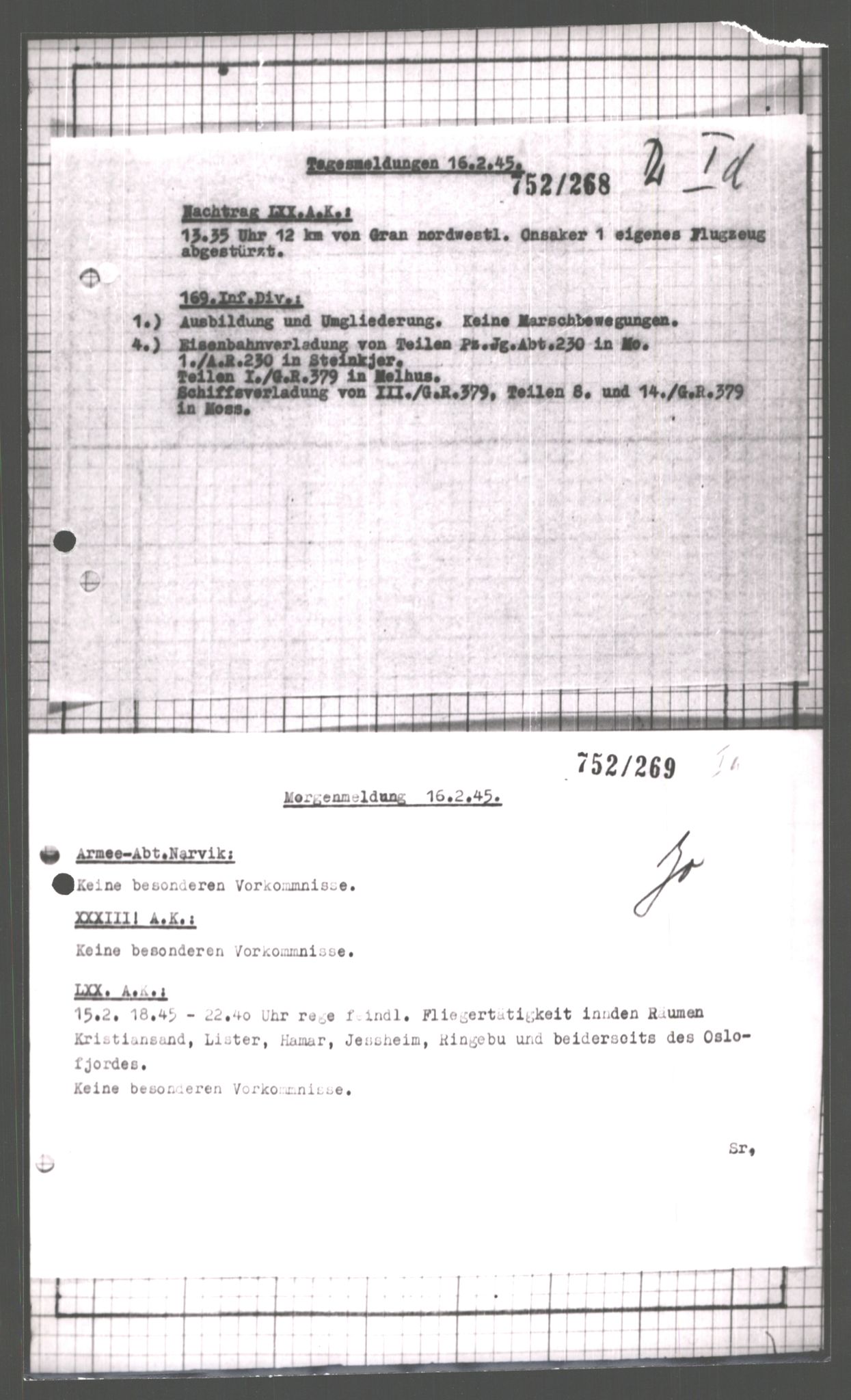 Forsvarets Overkommando. 2 kontor. Arkiv 11.4. Spredte tyske arkivsaker, AV/RA-RAFA-7031/D/Dar/Dara/L0003: Krigsdagbøker for 20. Gebirgs-Armee-Oberkommando (AOK 20), 1945, p. 96