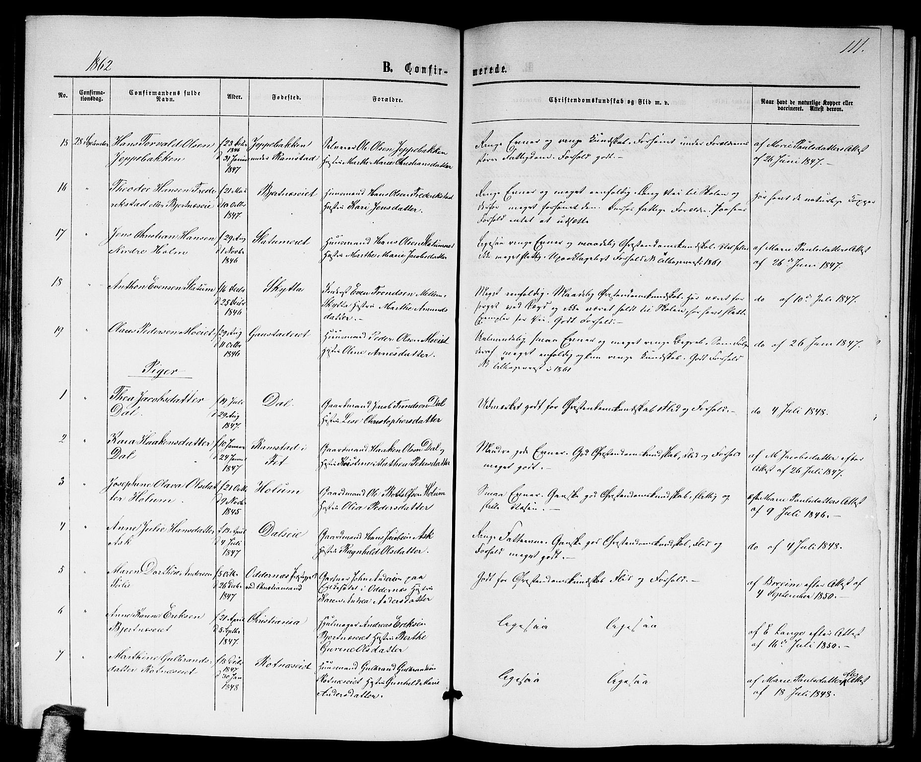 Nittedal prestekontor Kirkebøker, AV/SAO-A-10365a/G/Ga/L0001: Parish register (copy) no. I 1, 1859-1878, p. 111