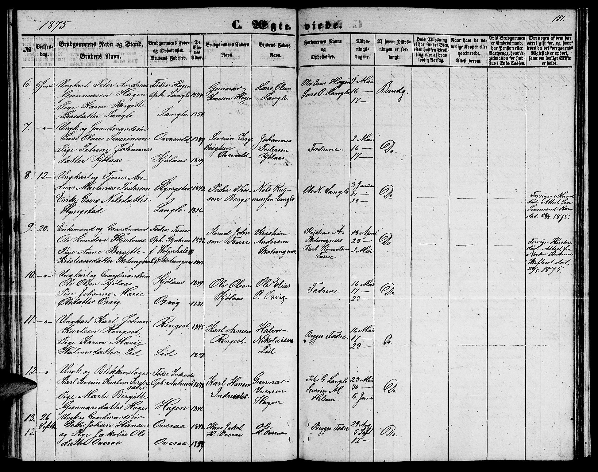 Ministerialprotokoller, klokkerbøker og fødselsregistre - Møre og Romsdal, AV/SAT-A-1454/520/L0291: Parish register (copy) no. 520C03, 1854-1881, p. 151