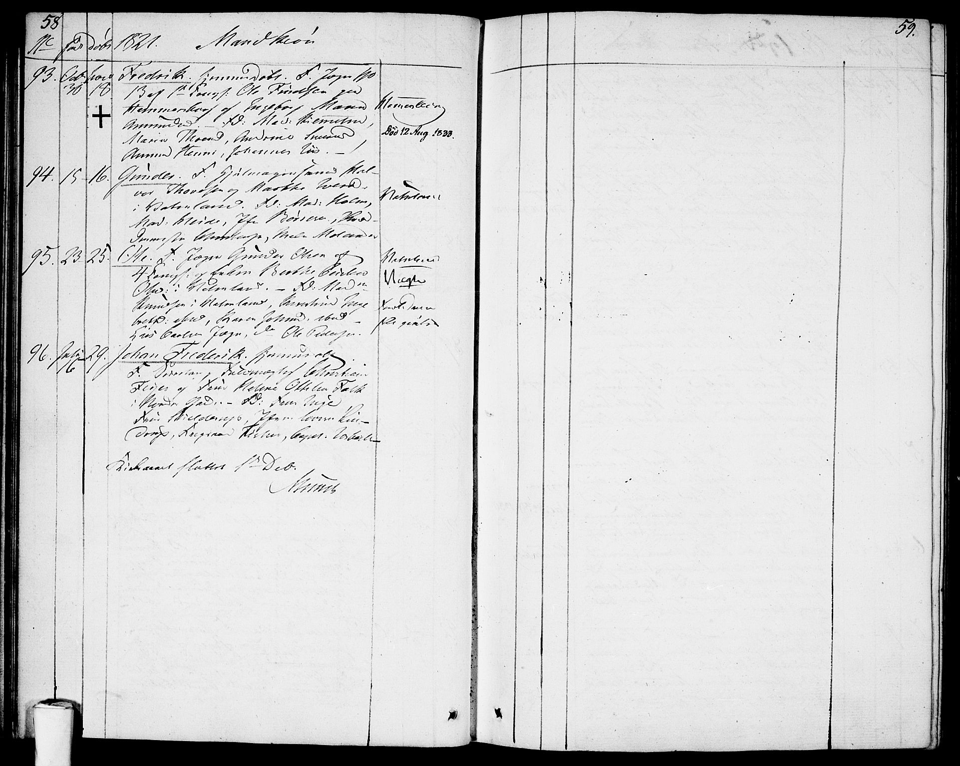 Garnisonsmenigheten Kirkebøker, AV/SAO-A-10846/F/Fa/L0004: Parish register (official) no. 4, 1820-1828, p. 58-59