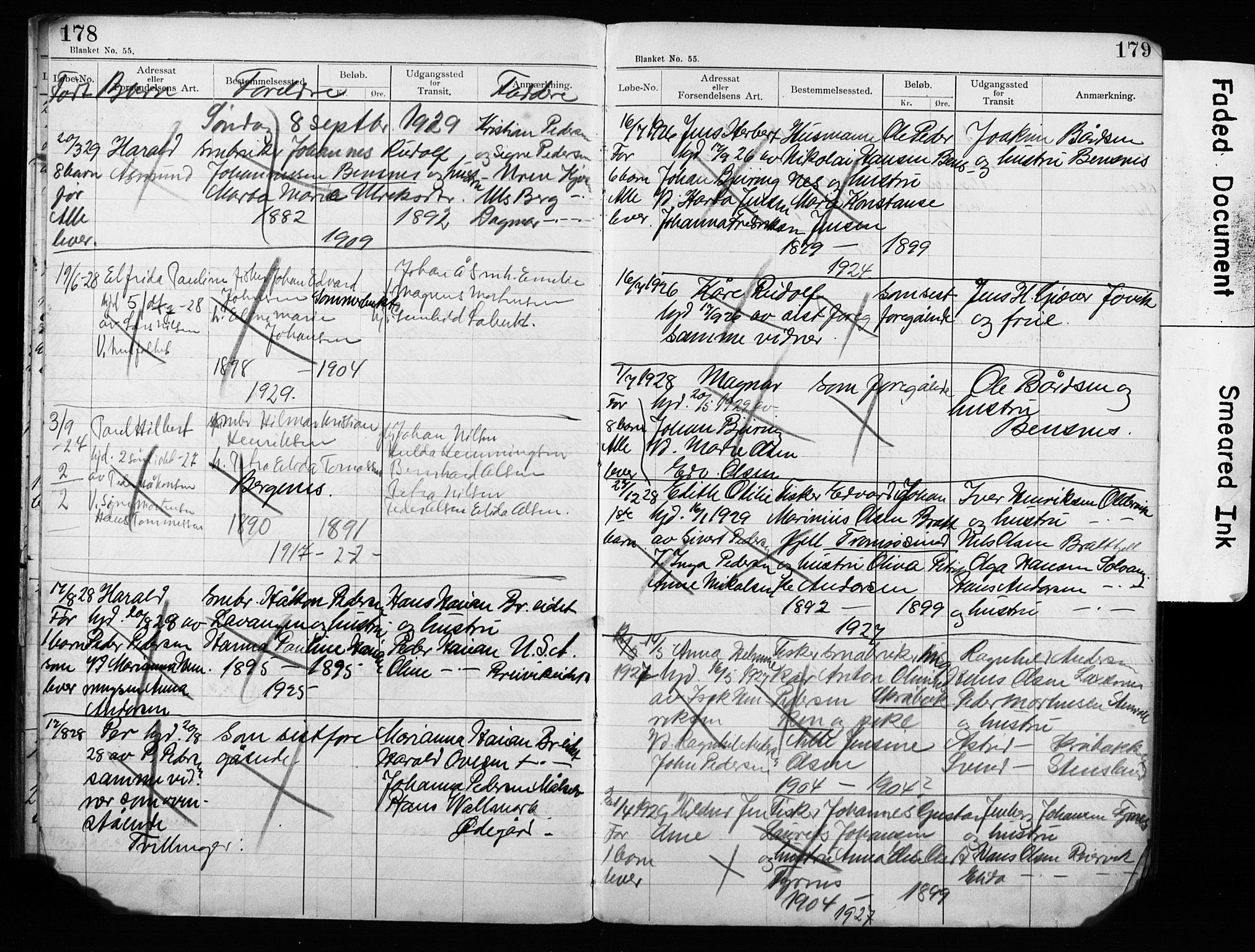 Lyngen sokneprestembete, AV/SATØ-S-1289/H/Ha/L0052/0002: Baptism register no. 52.2, 1915-1928, p. 178-179