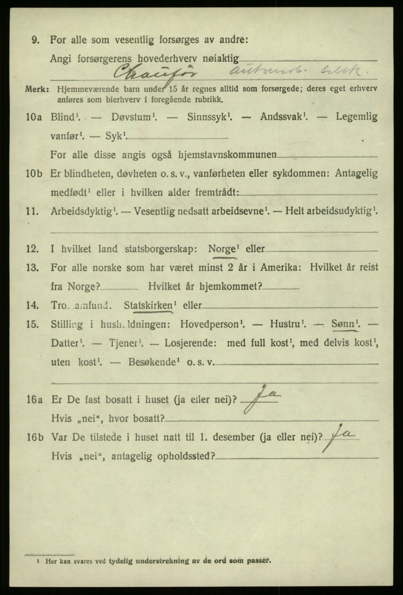 SAB, 1920 census for Førde, 1920, p. 5401
