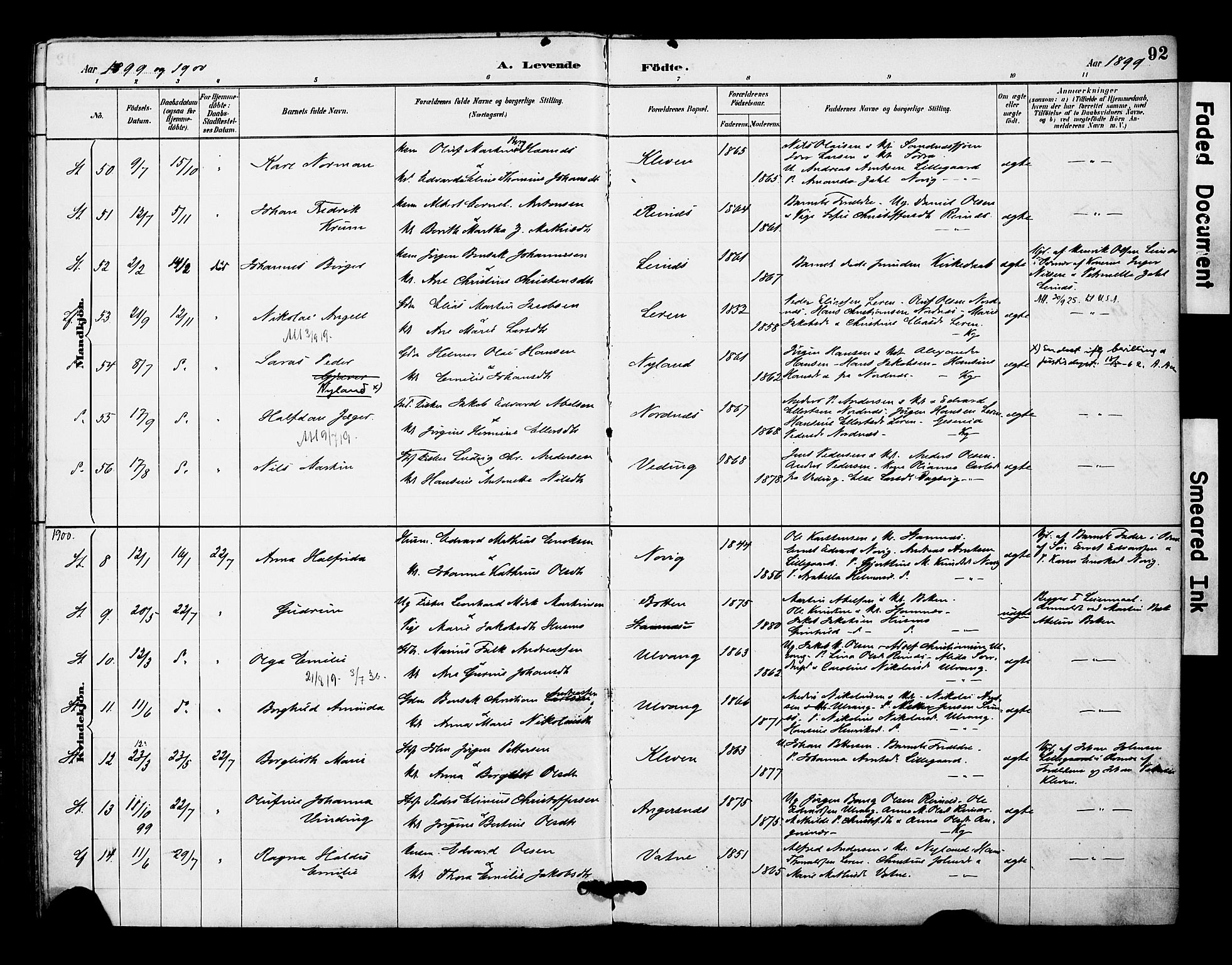 Ministerialprotokoller, klokkerbøker og fødselsregistre - Nordland, AV/SAT-A-1459/831/L0471: Parish register (official) no. 831A02, 1886-1901, p. 92