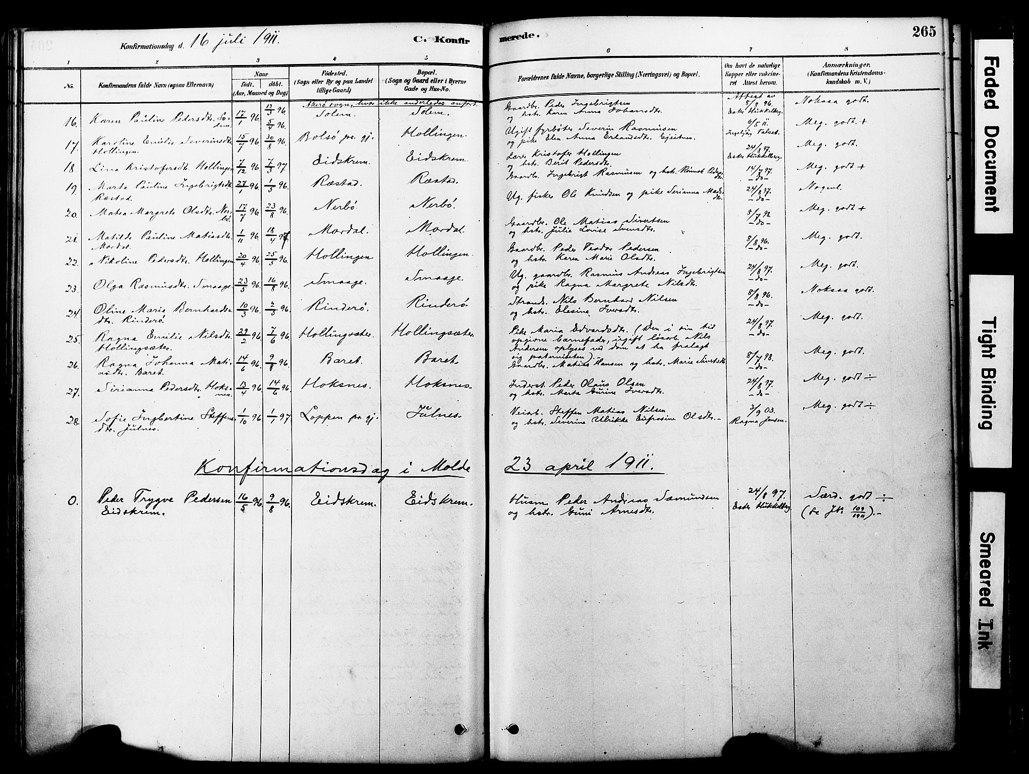 Ministerialprotokoller, klokkerbøker og fødselsregistre - Møre og Romsdal, SAT/A-1454/560/L0721: Parish register (official) no. 560A05, 1878-1917, p. 265