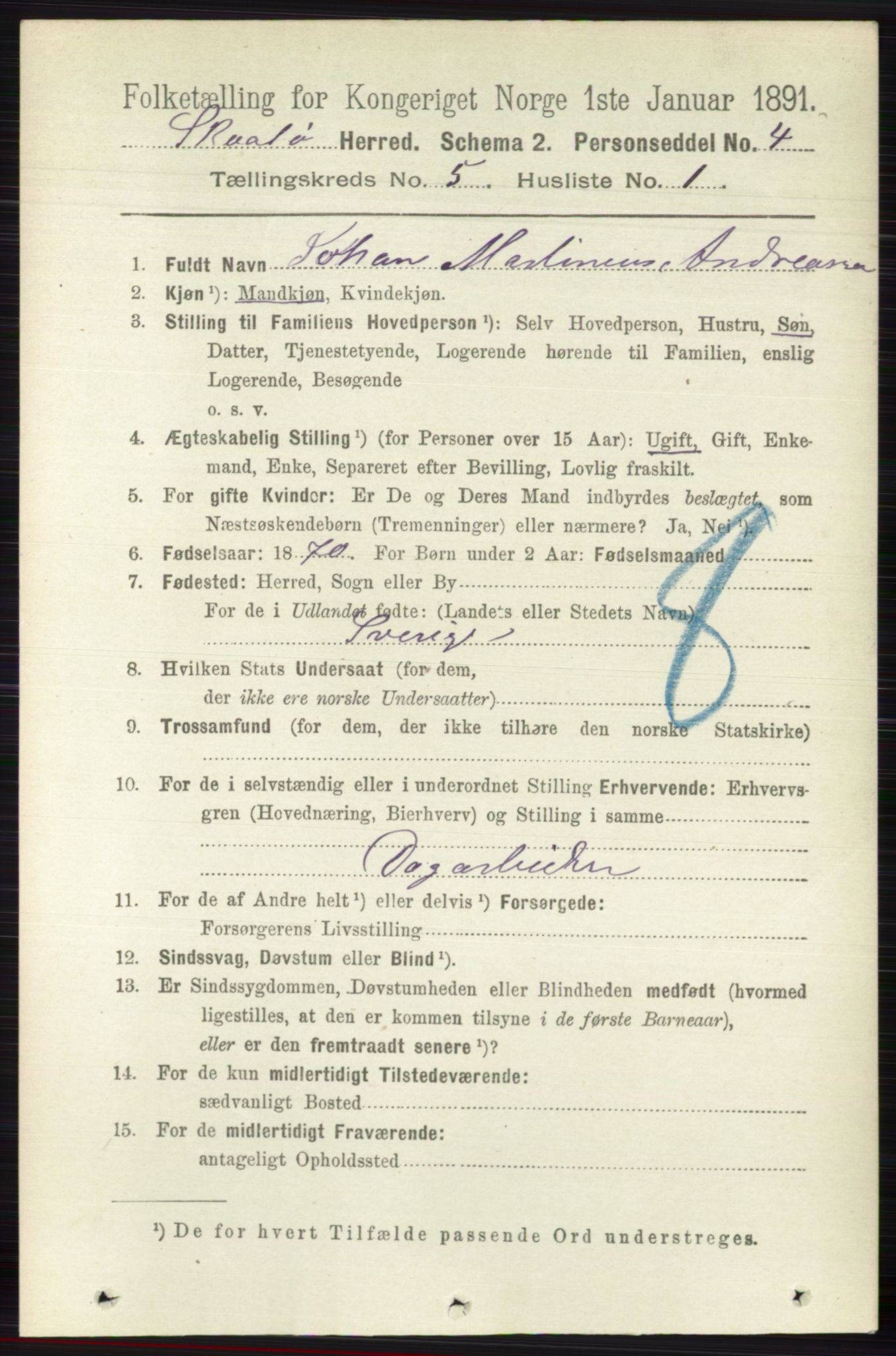 RA, 1891 census for 0815 Skåtøy, 1891, p. 1920