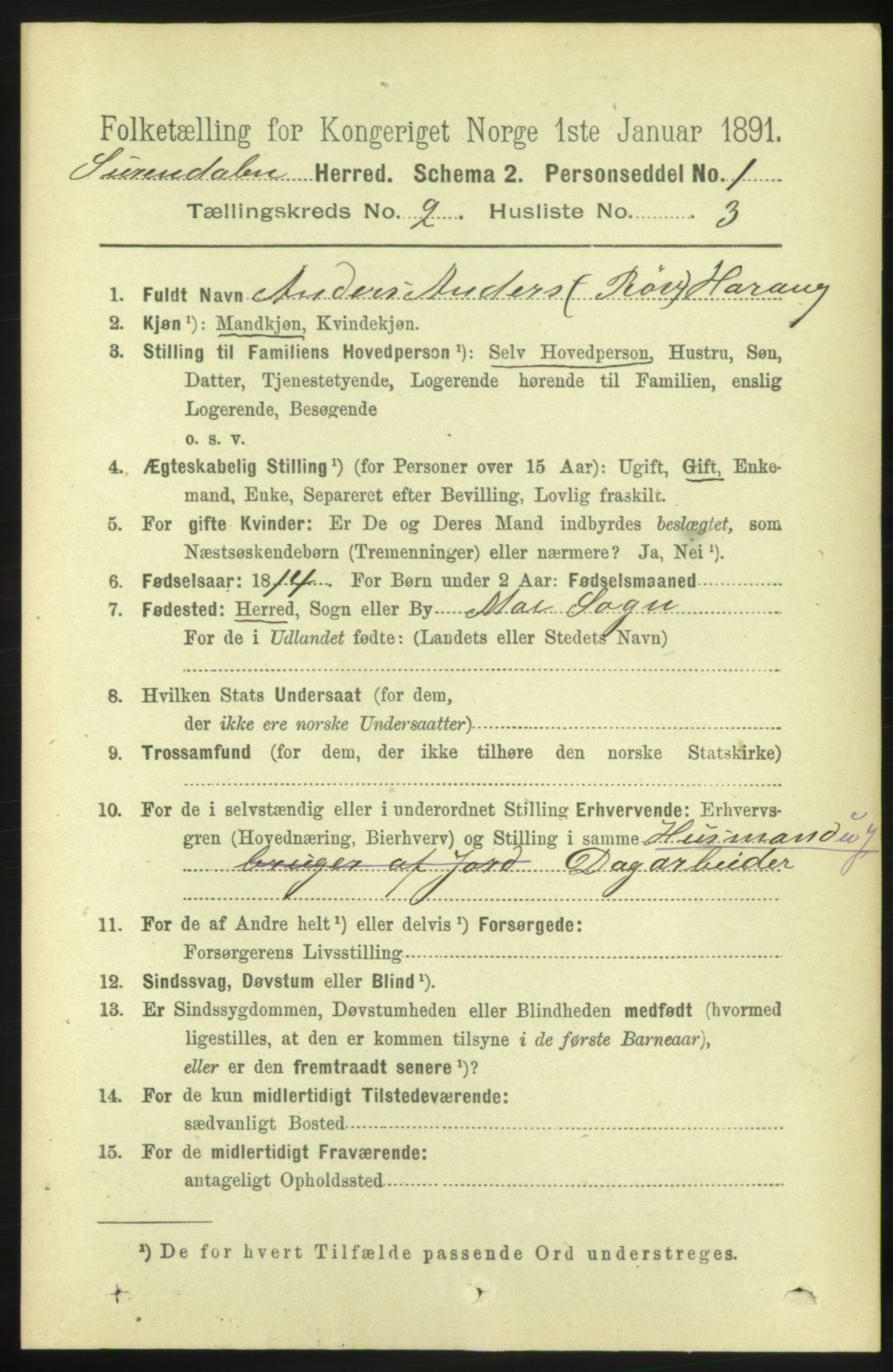 RA, 1891 census for 1566 Surnadal, 1891, p. 522