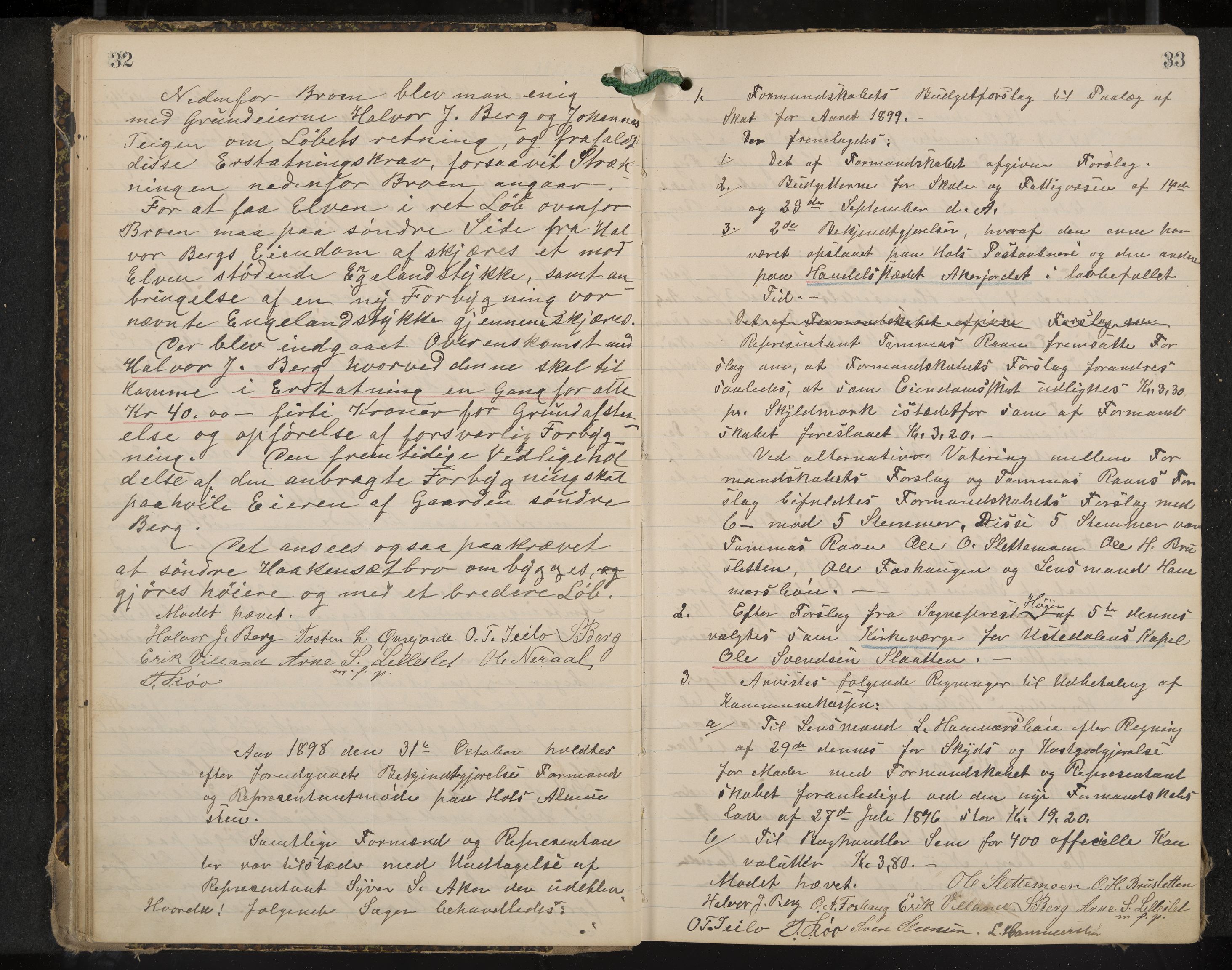 Hol formannskap og sentraladministrasjon, IKAK/0620021-1/A/L0003: Møtebok, 1897-1904, p. 32-33